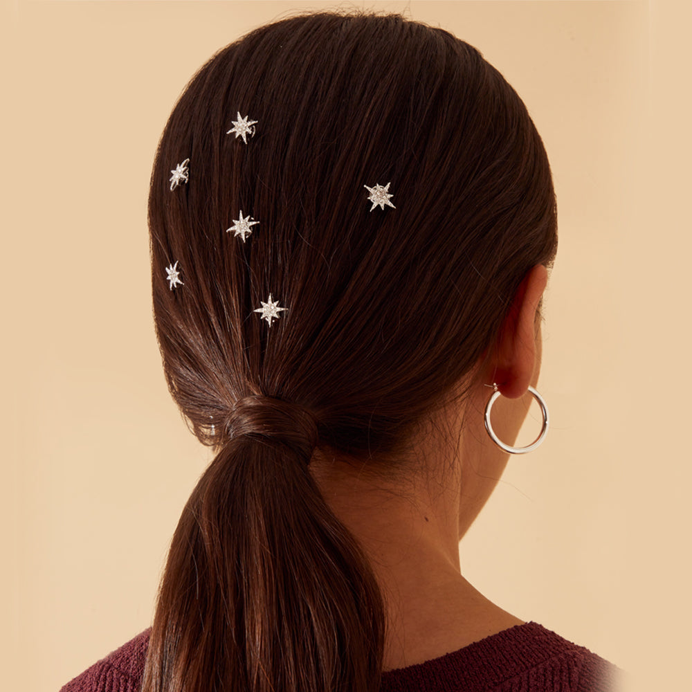Buy Silver Twist Stars Slide Hair Clip - Accessorize India