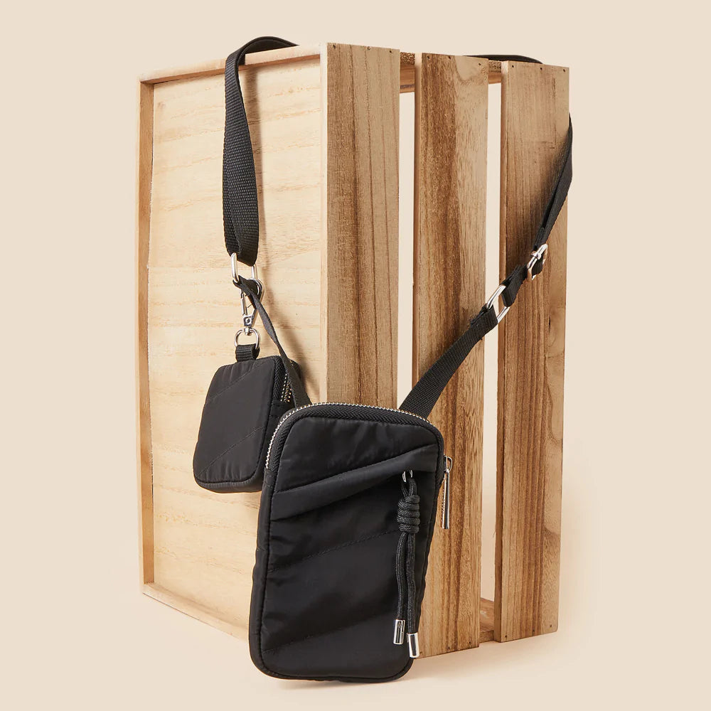 Buy Black Nylon Phone Mobile Sling Bag Online Accessorize India