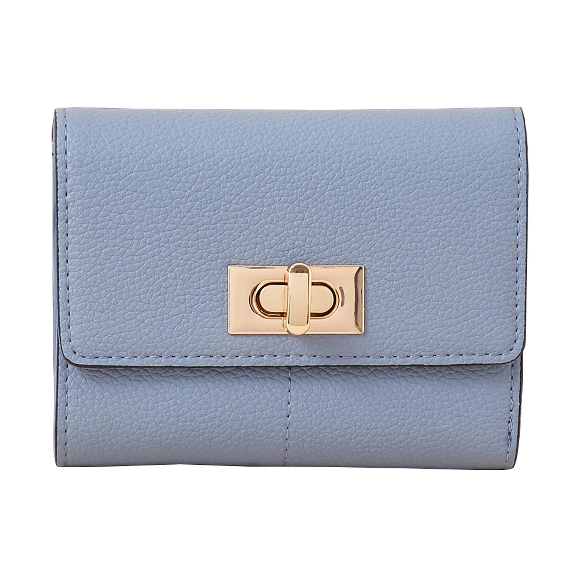 Accessorize London Women's Faux Leather Blue Small Twistlock Purse