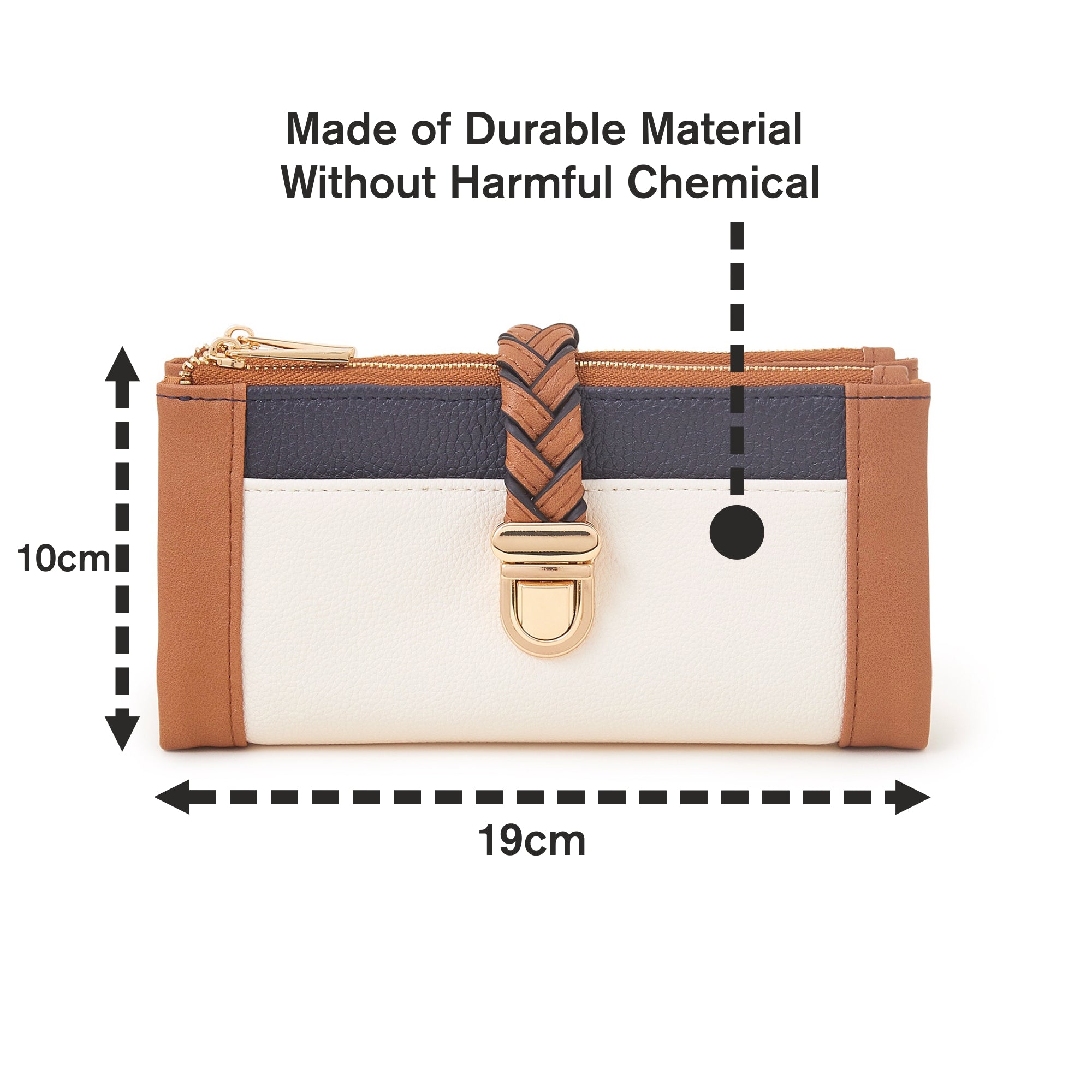 Accessorize London Women's Tan Plait Push-Lock Wallet