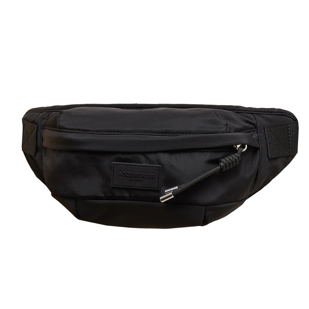 Accessorize London Women's Recycled Nylon Black Bumbag