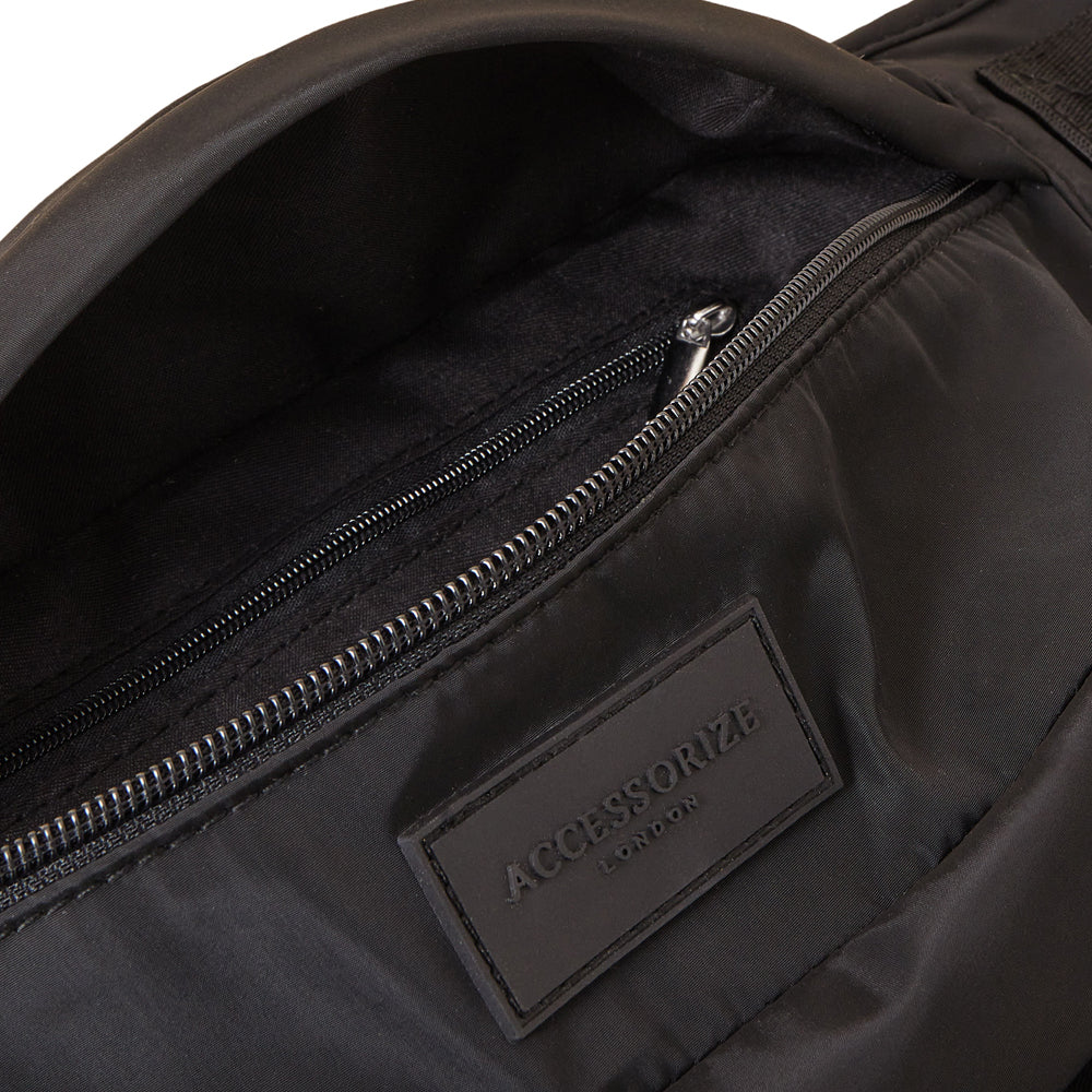 Accessorize London Women's Recycled Nylon Black Bumbag
