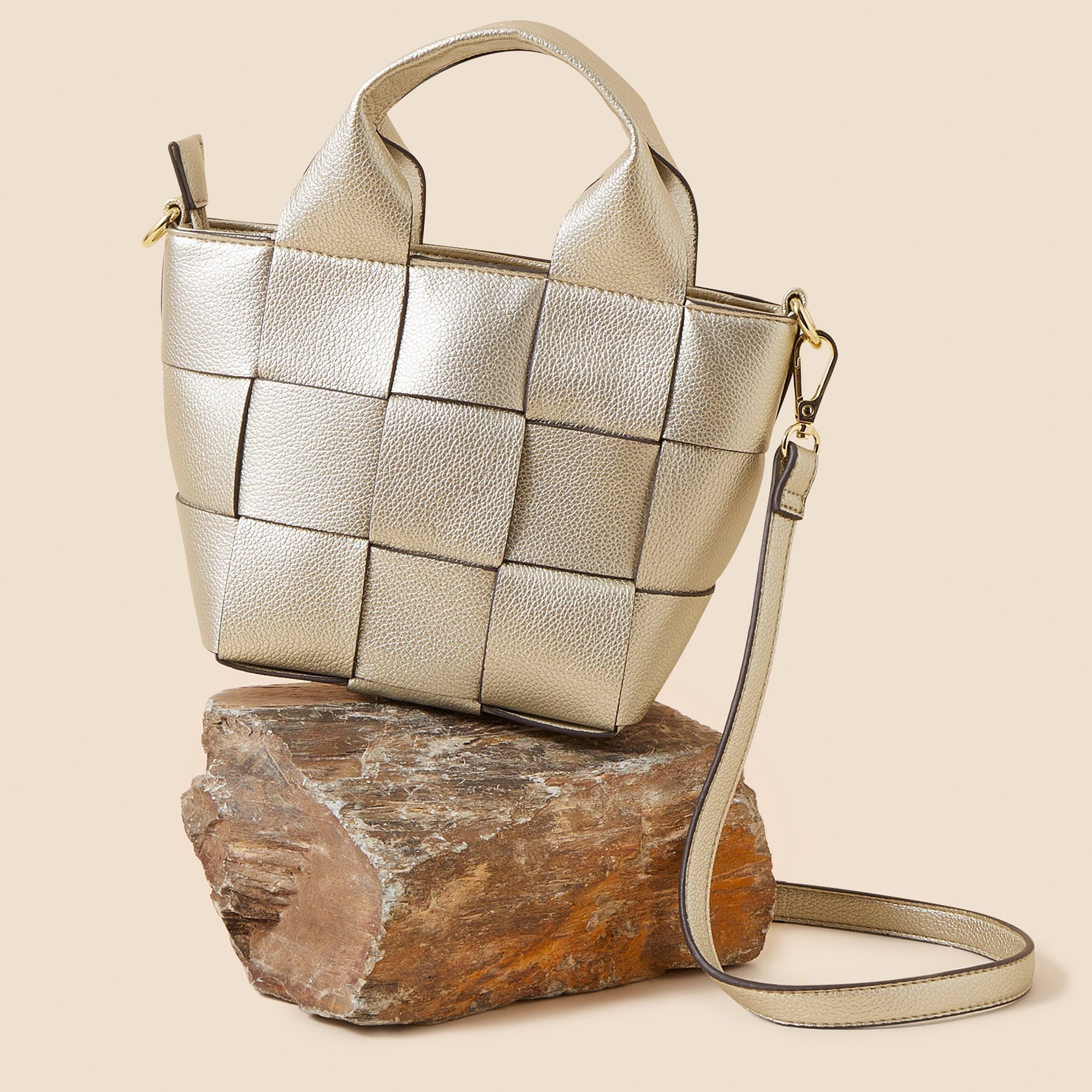 Buy Gold Weave Handheld Bag Online Accessorize India