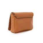 Accessorize London Tan Whipstitch Flap Sling Bag