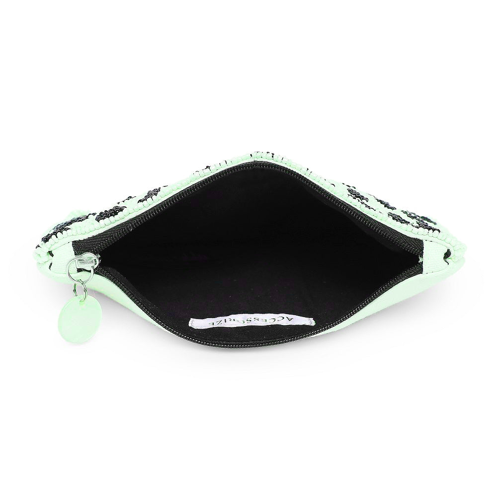 Accessorize London Women'S Palm Print Embellished Clutch Bag