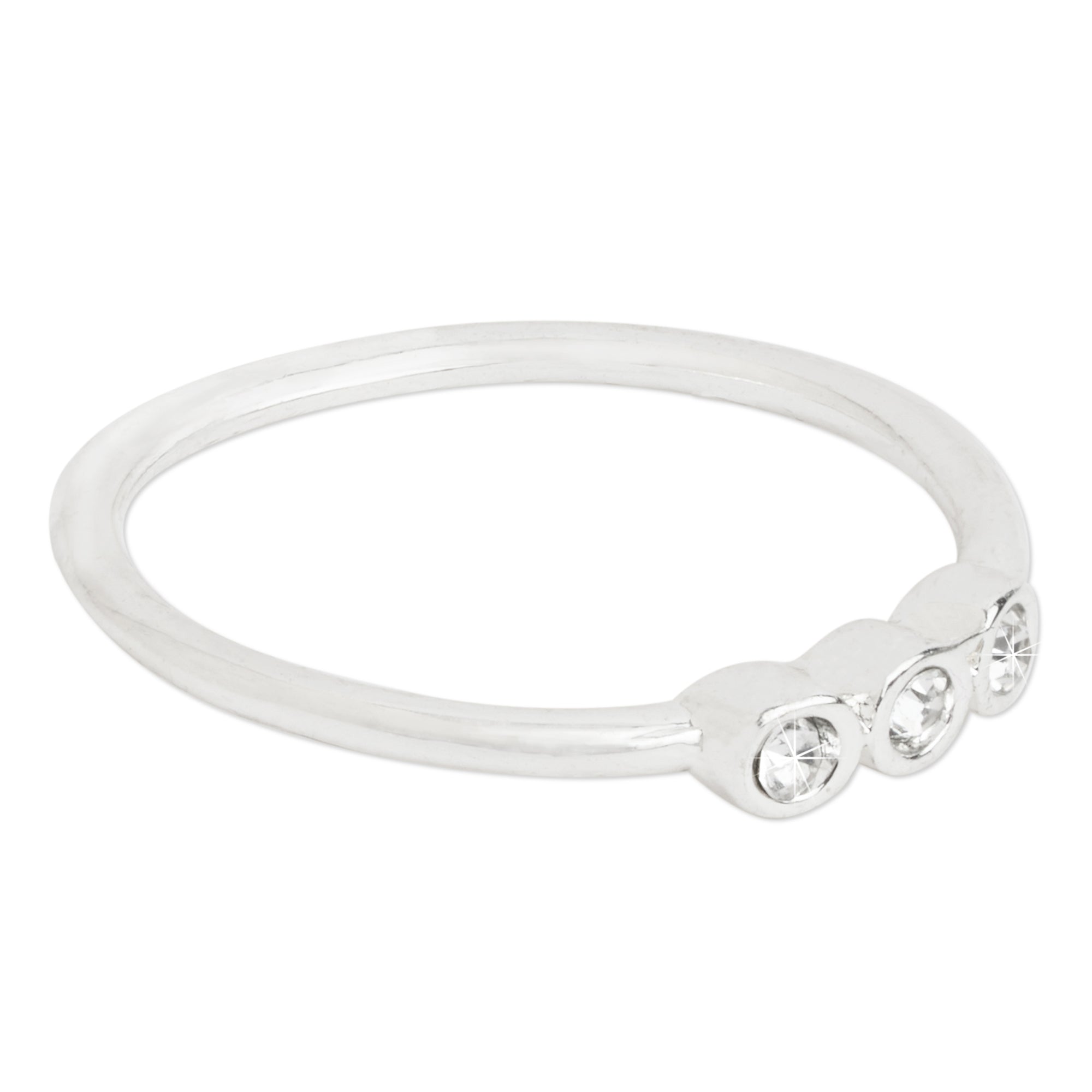 Accessorize London Women's Silver Crystal Ring Pack Of 12 Medium