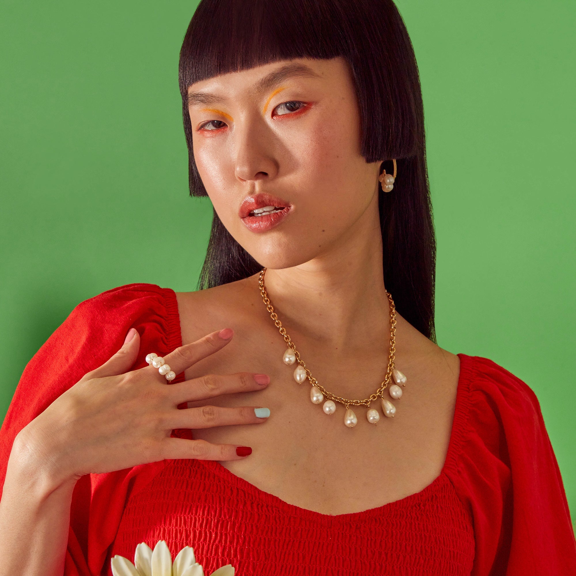 Multi Fresh Water Pearl Ring-Medium