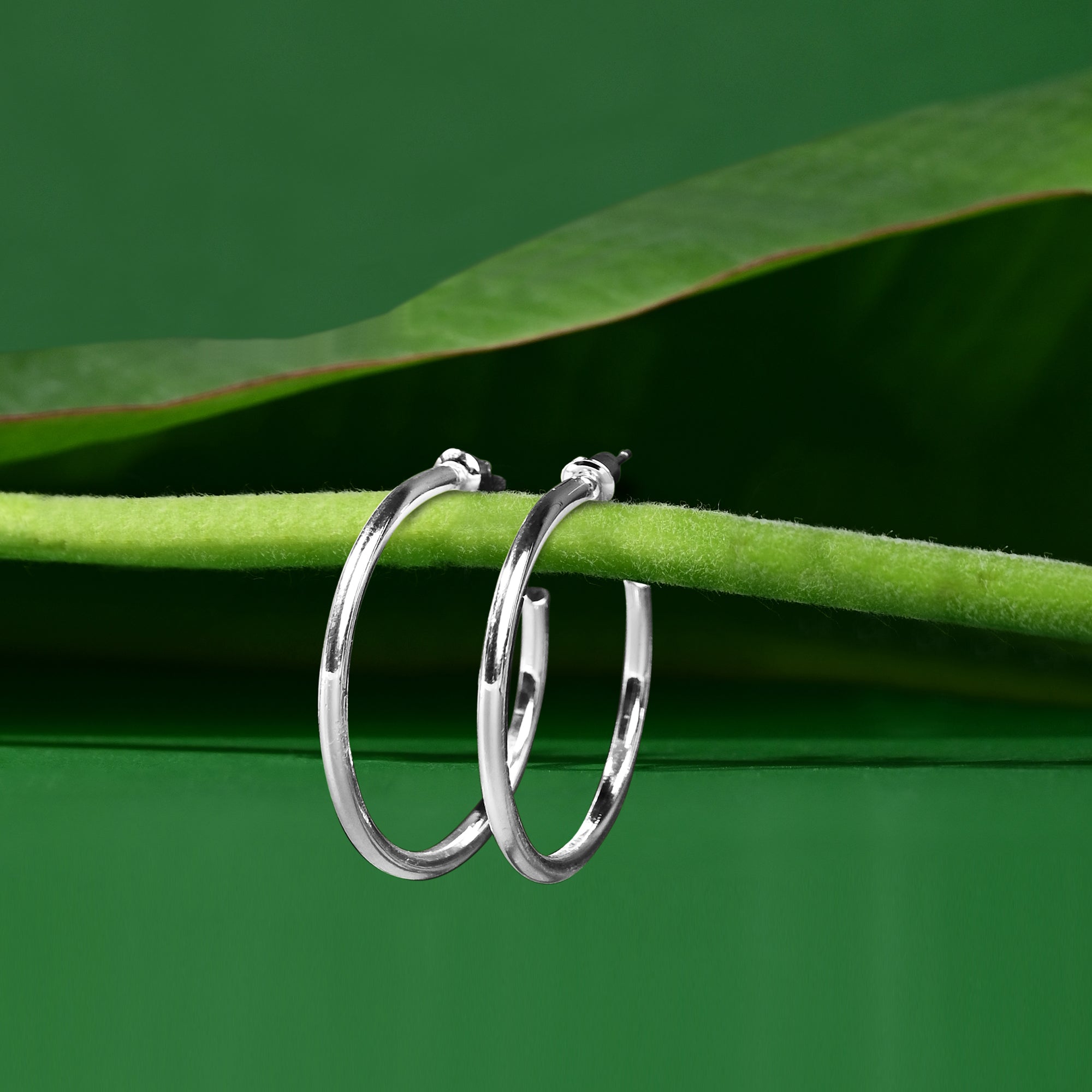 Tube hoop deals earrings silver