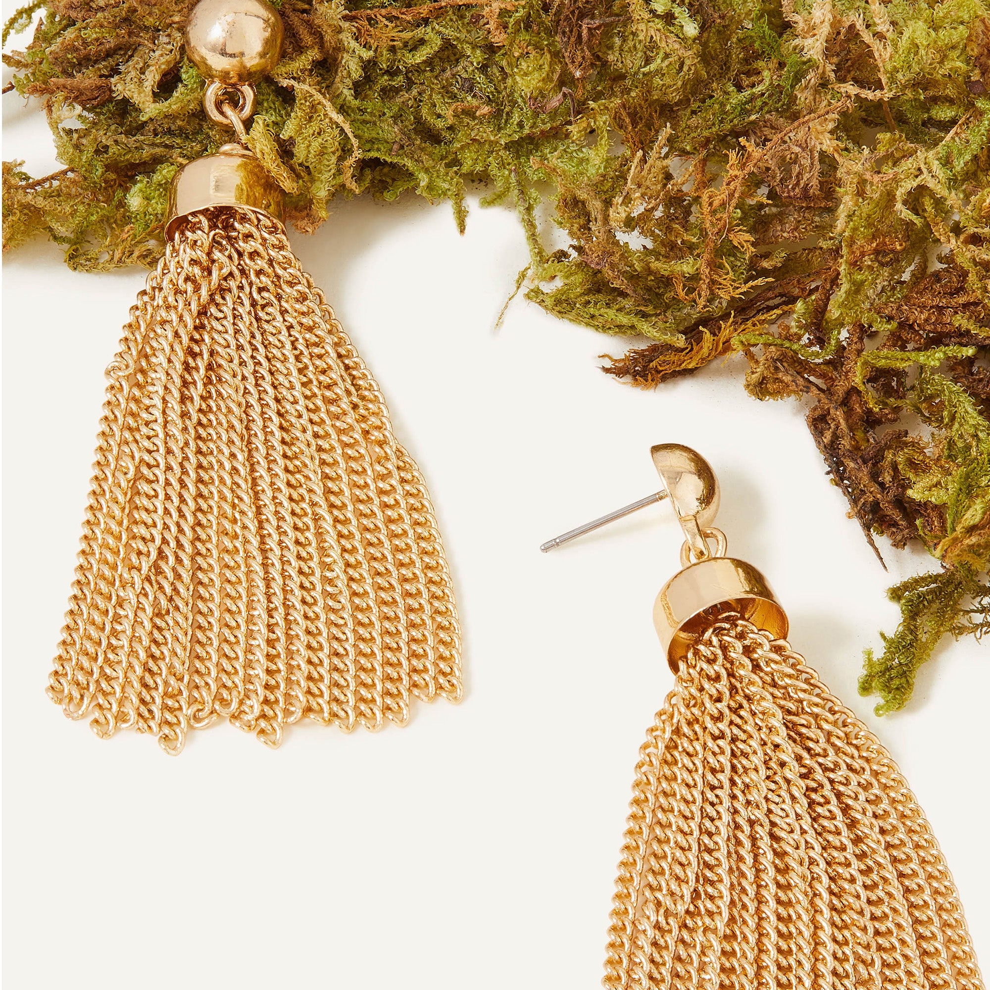 J crew gold sale tassel earrings