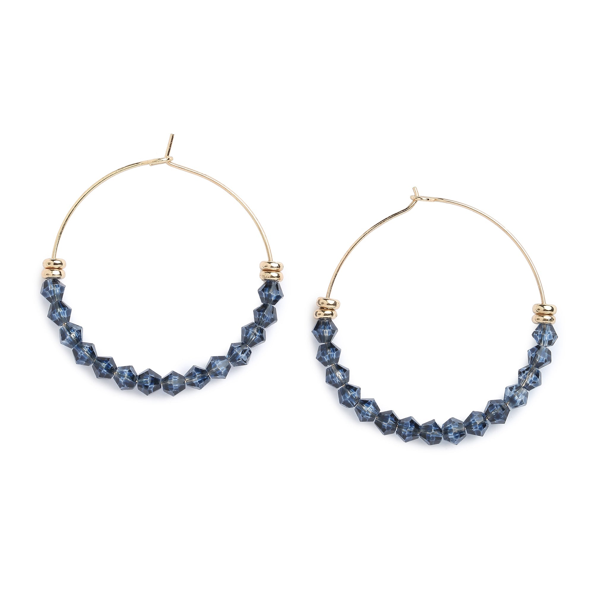 Accessorize London Women's Facet Bead Hoop