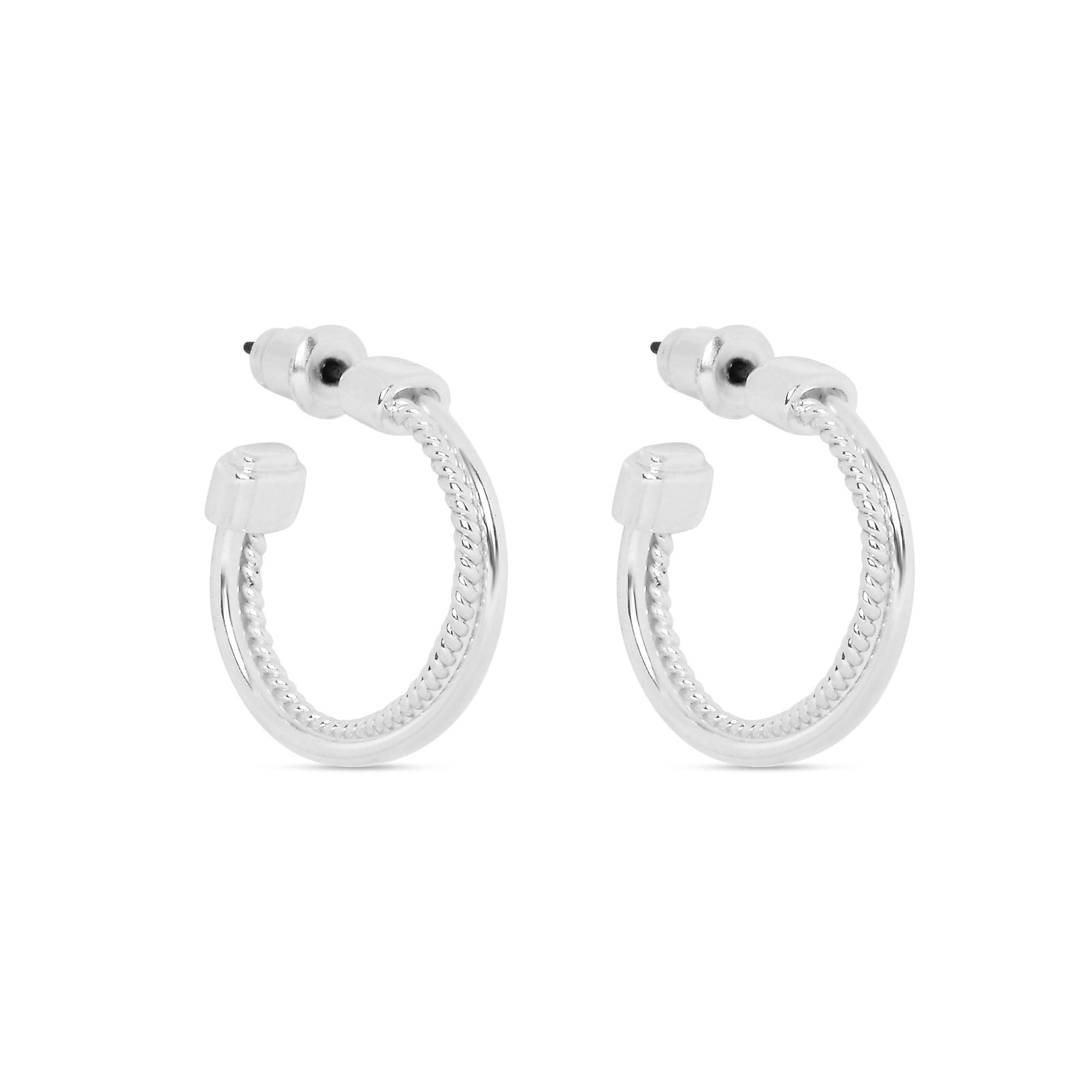 925 Pure Sterling Silver Plated Thin Twisted Hoops