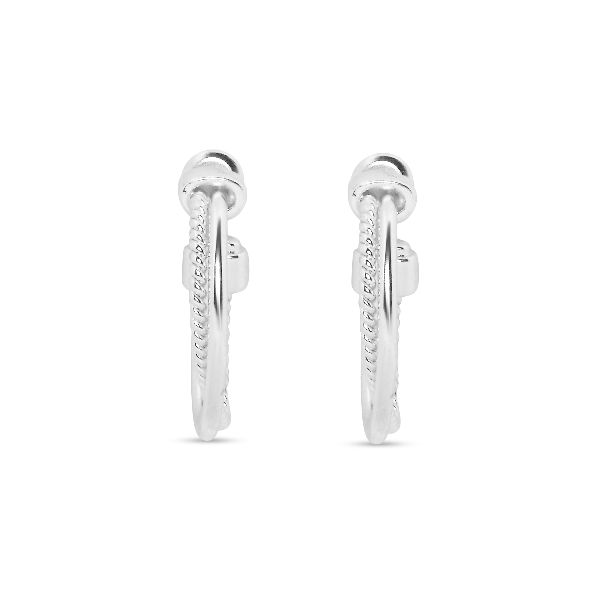 925 Pure Sterling Silver Plated Thin Twisted Hoops