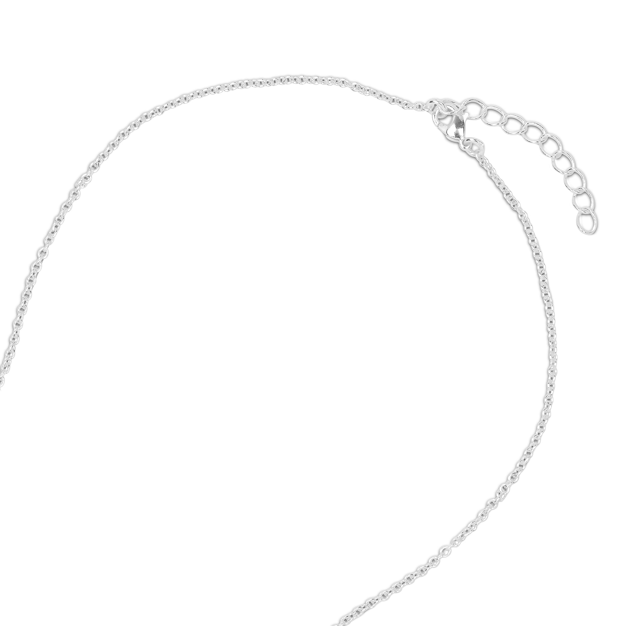 925 Pure Sterling Silver Plated Textured Pendant Necklace