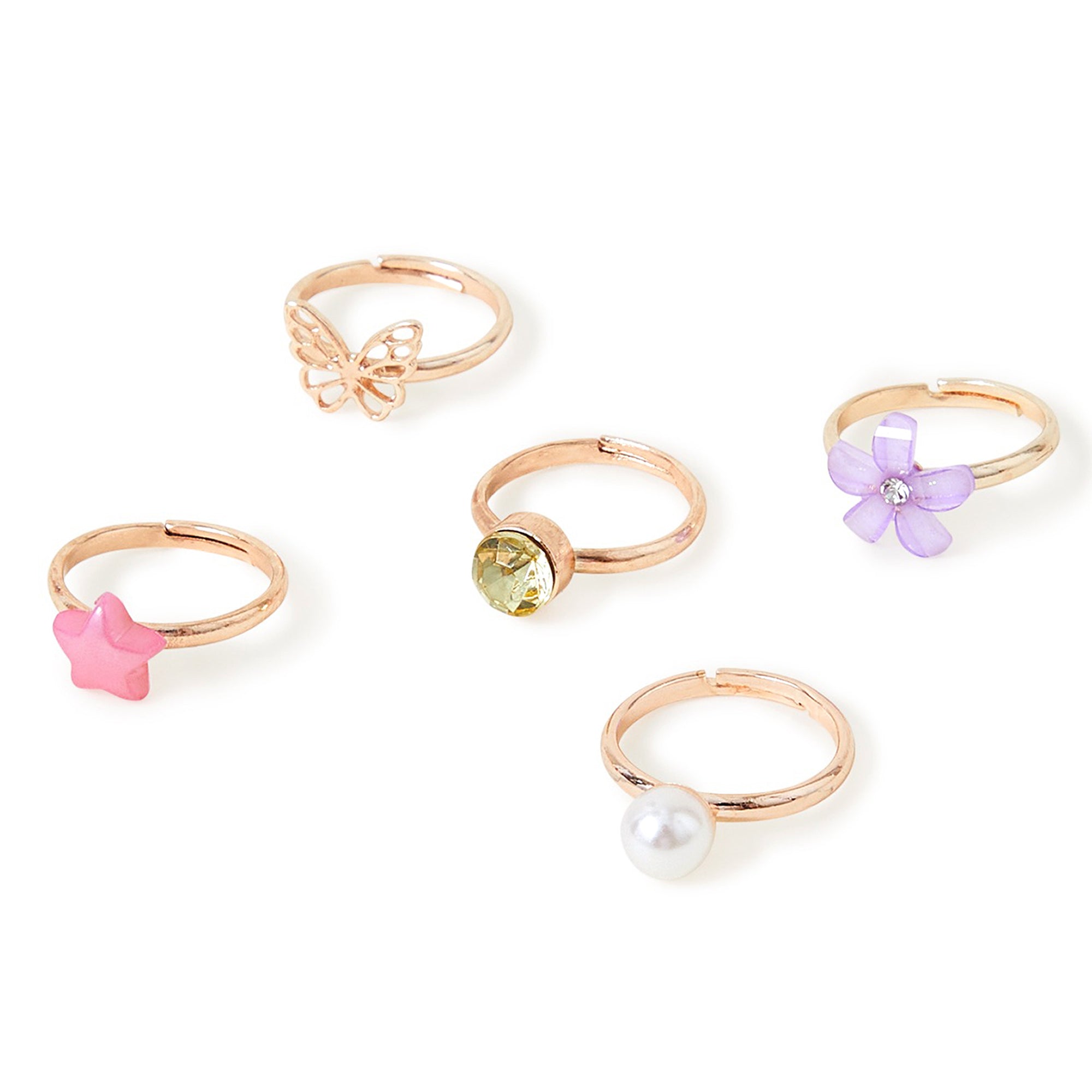 Girl's Pretty Rings Pack of 5