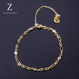 Real Gold-Plated Z Sparkle Chain Bracelet
