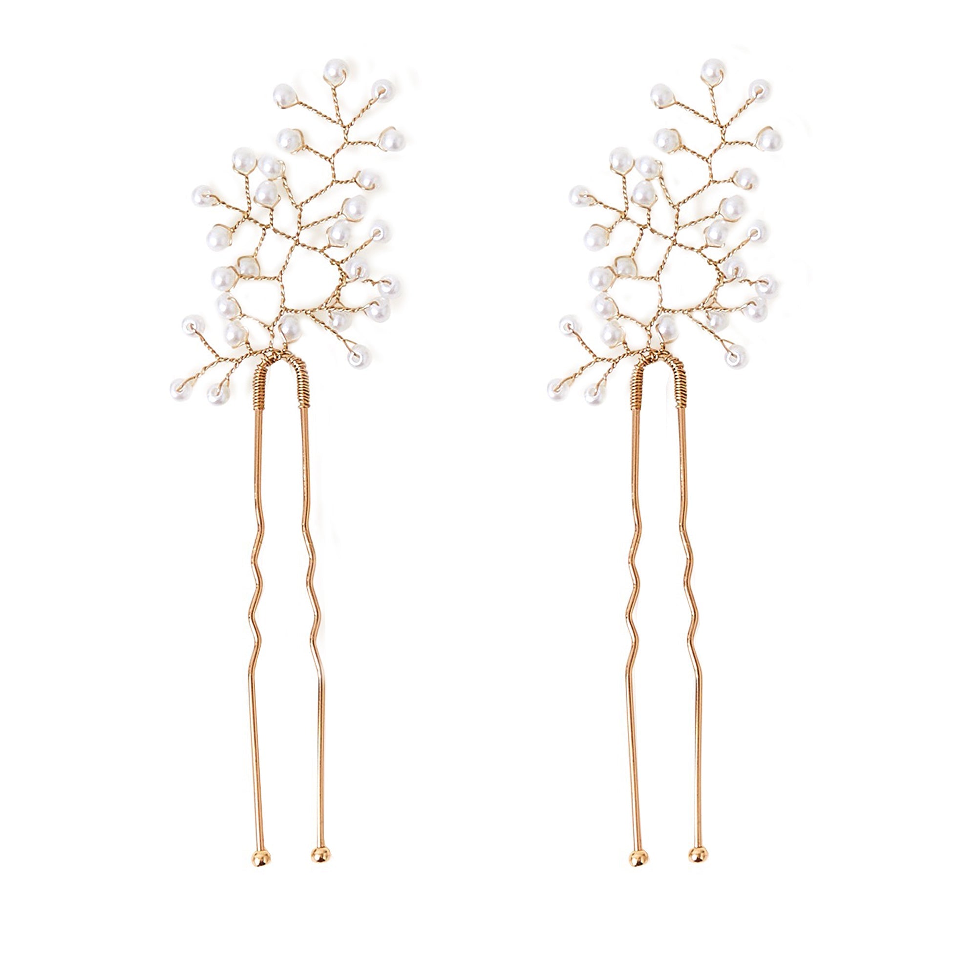 Accessorize London White Delicate Pearl Leaf Hair Pins Pack Of 2