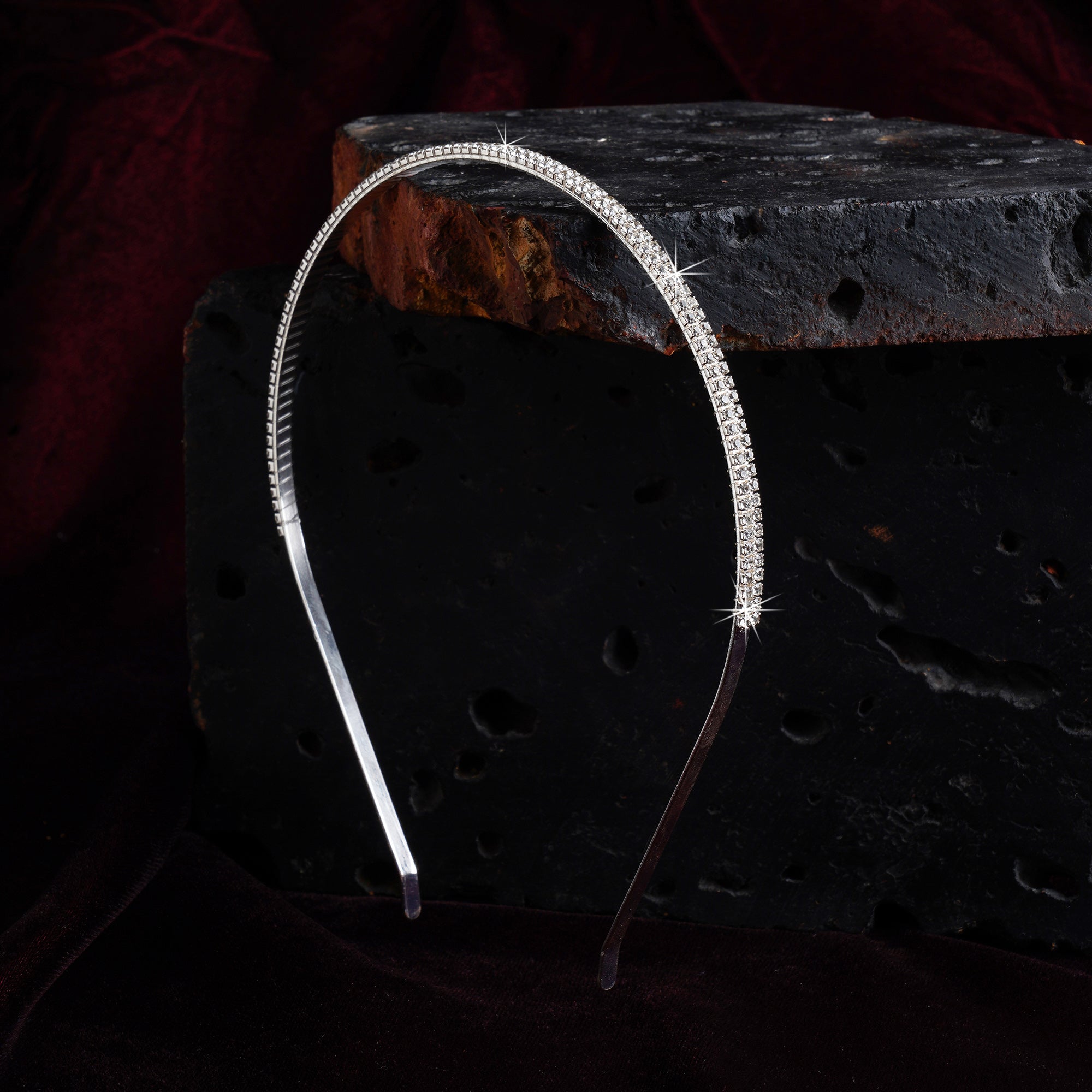 Buy Silver Sparkle Diamante Alice Hair Band Accessorize India