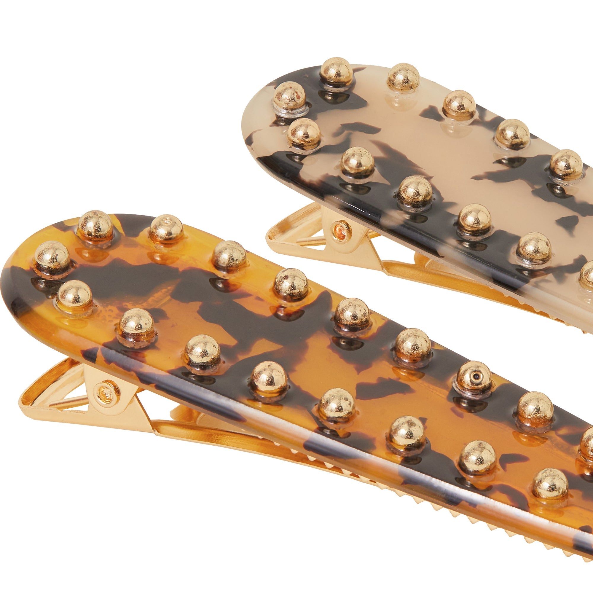 Tortoiseshell Stud Hair Clips