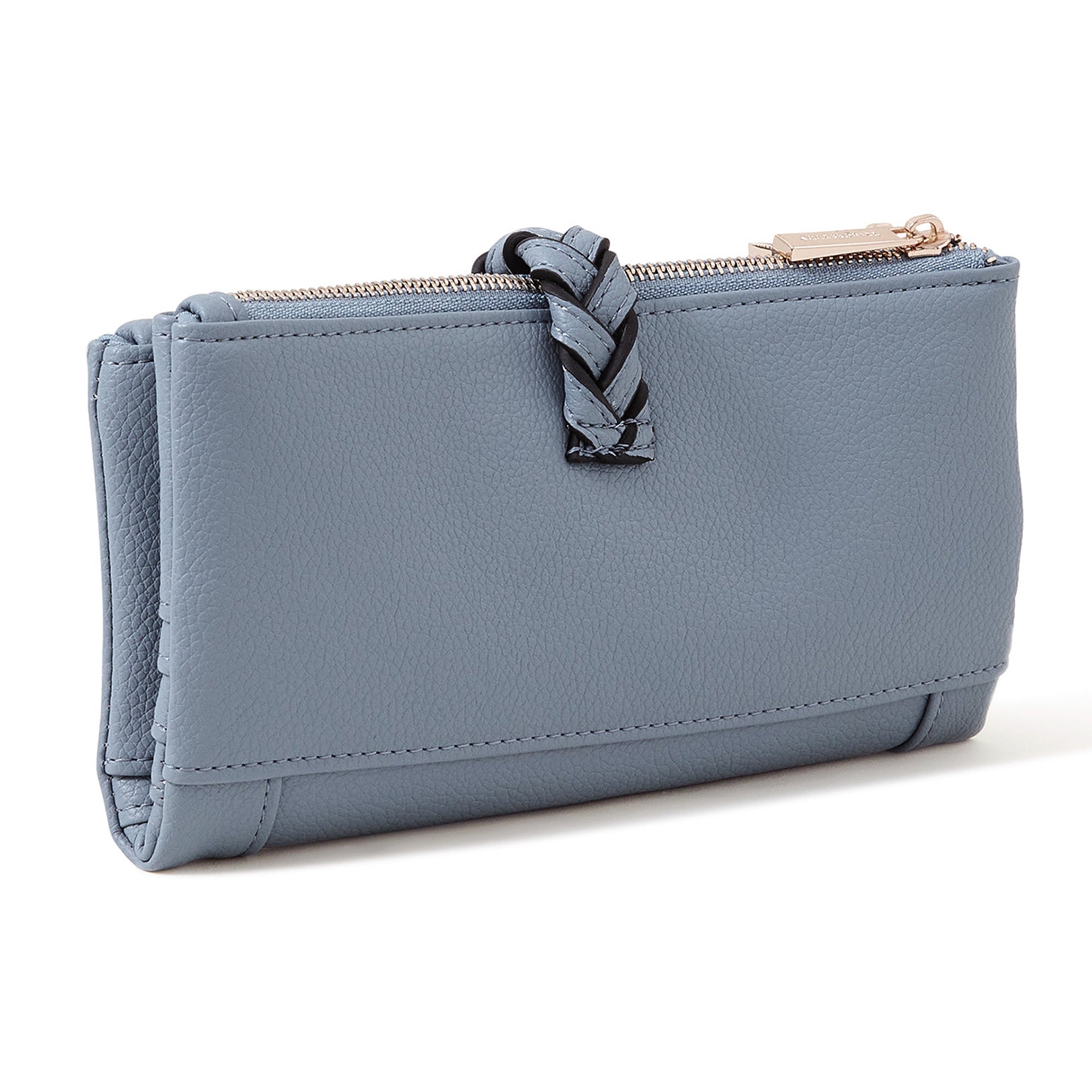 Accessorize London Women's Blue Plait Push Lock Wallet