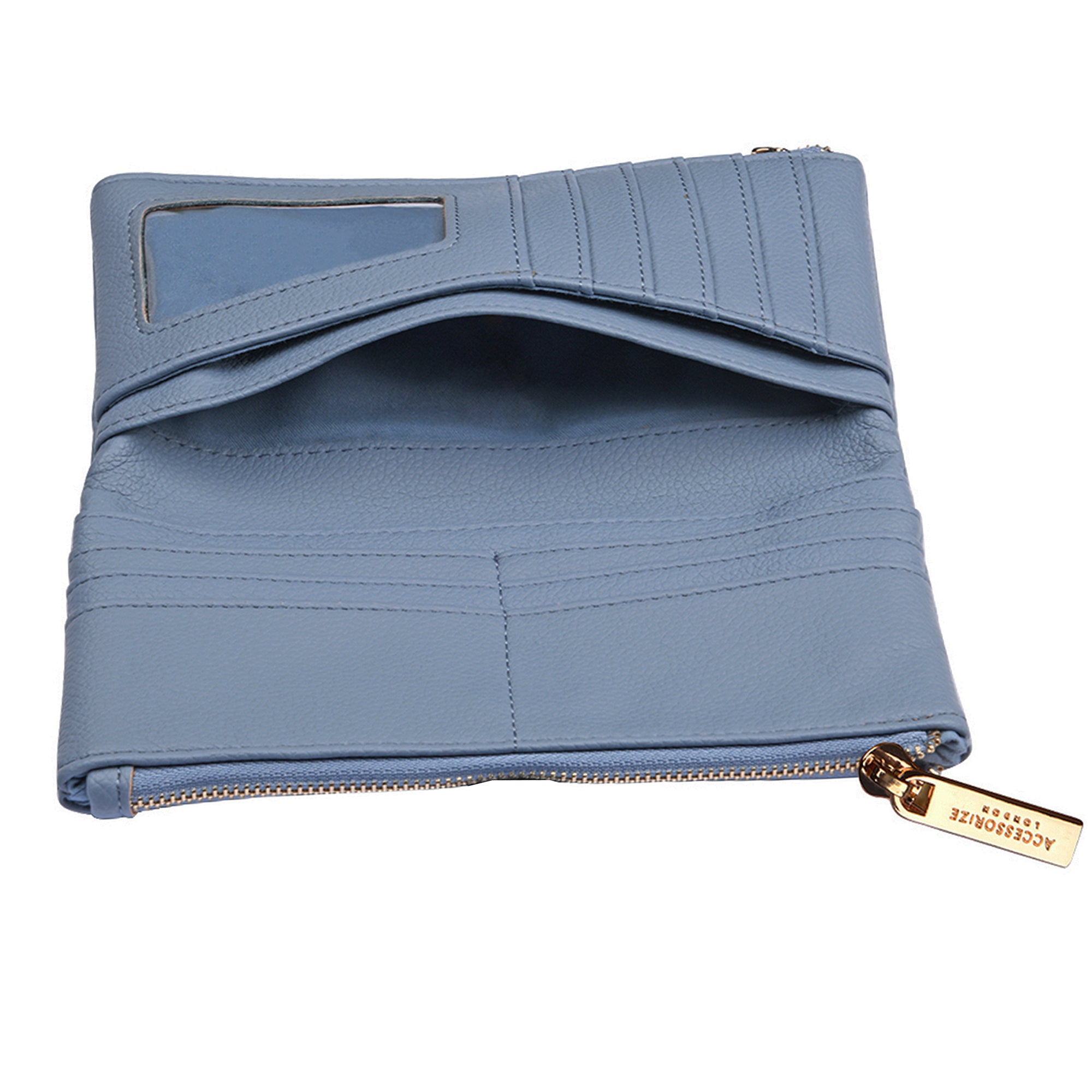 Accessorize London Women's Blue Plait Push Lock Wallet