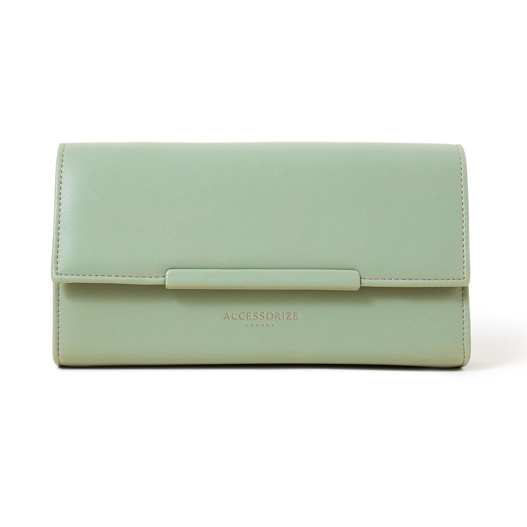 Accessorize London Women's Green Clean Pu Bar Clutch