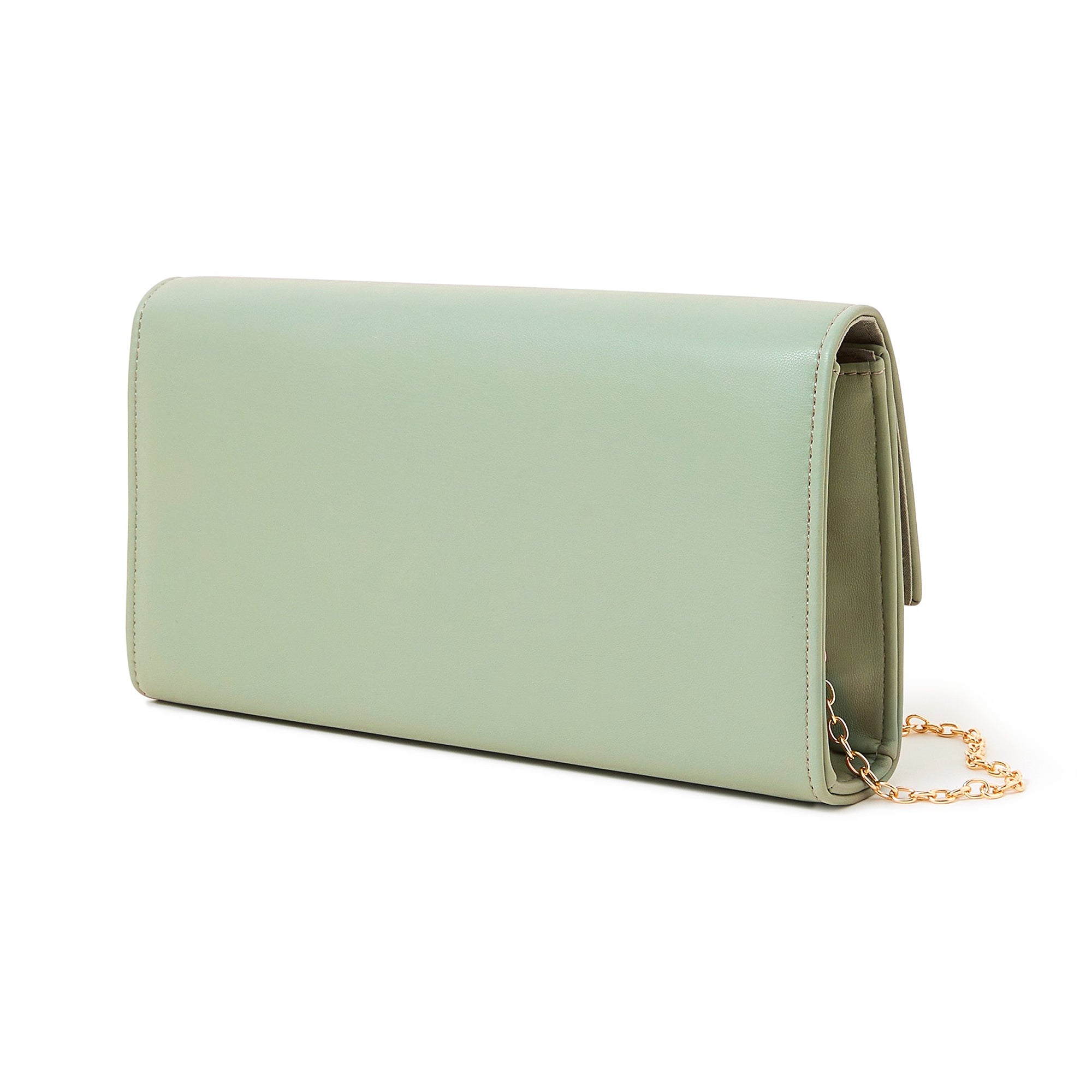 Accessorize London Women's Green Clean Pu Bar Clutch