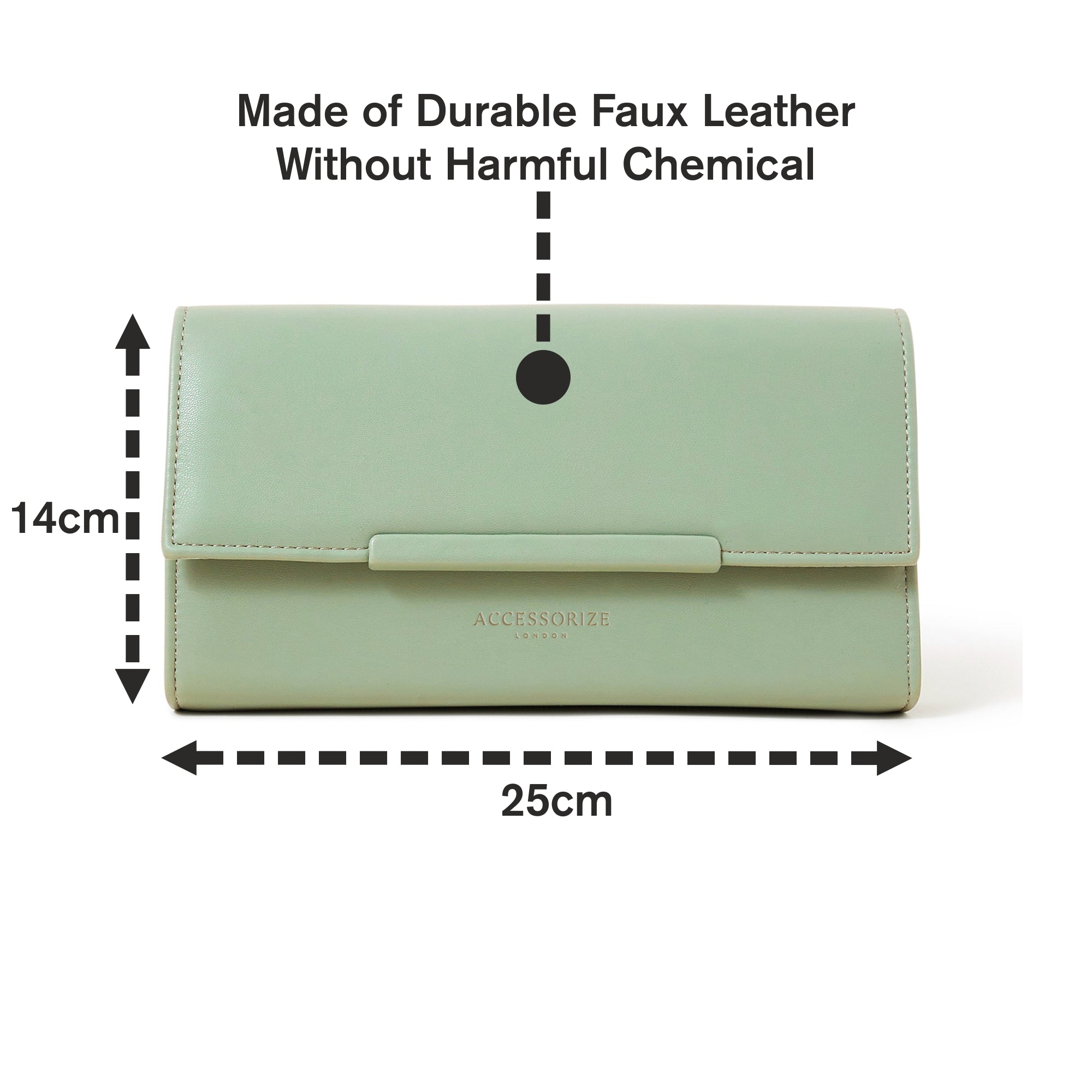 Accessorize London Women's Green Clean Pu Bar Clutch