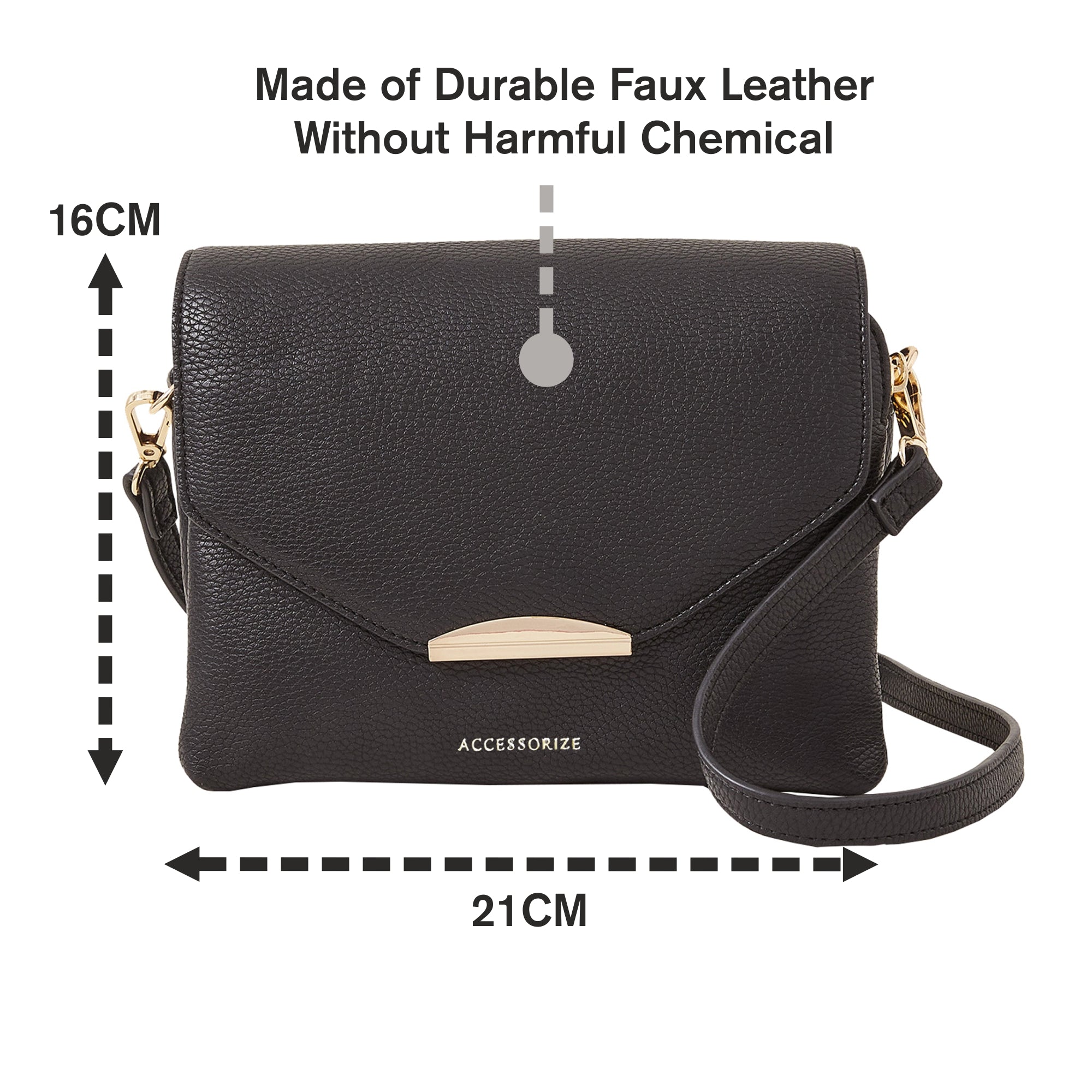 Black Double Zip Cross Body Bag