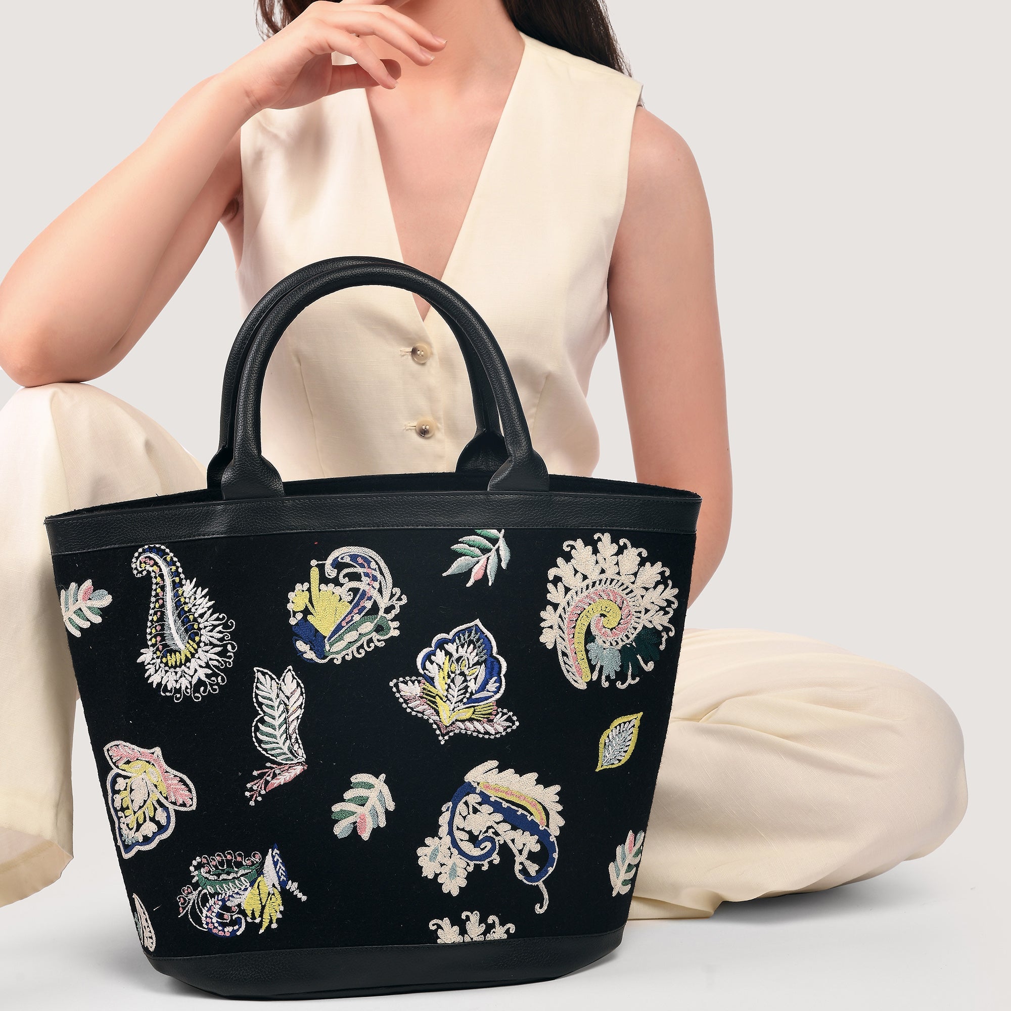 Accessorize London Women's Multi Embroidered Paisley Bag
