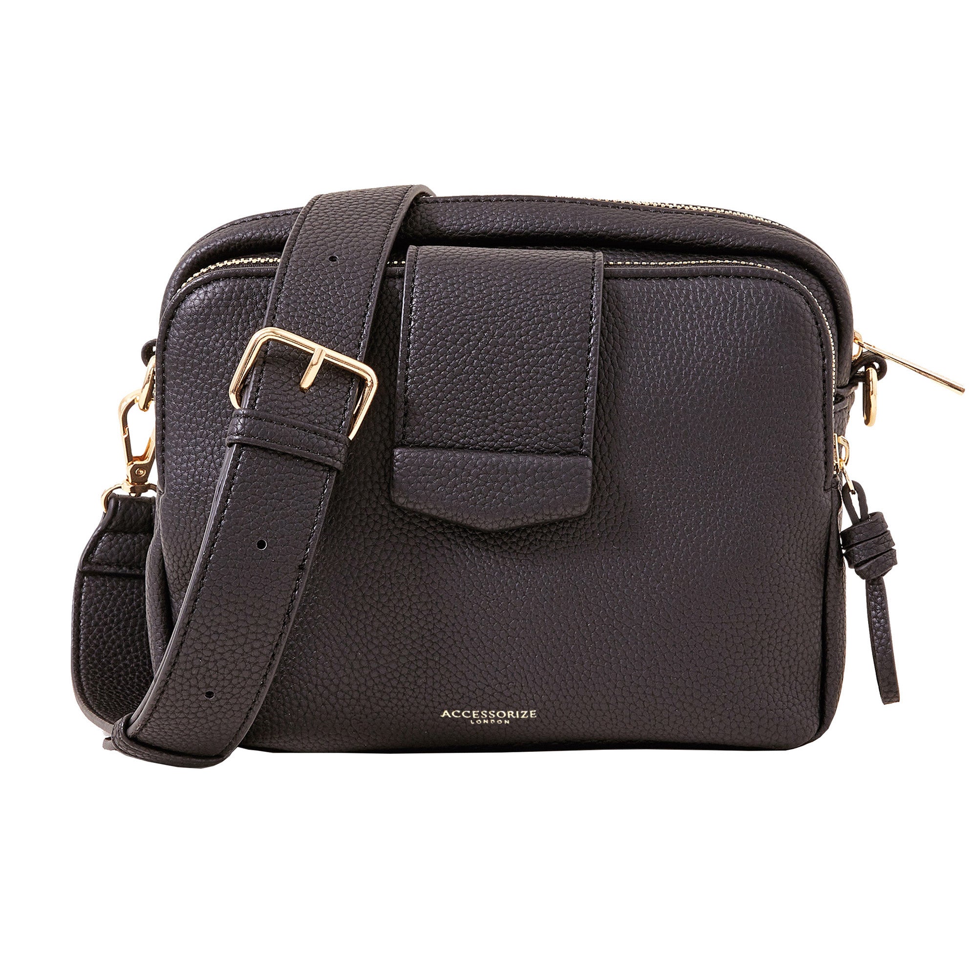 Women's Black Functional Cross-Body Bag