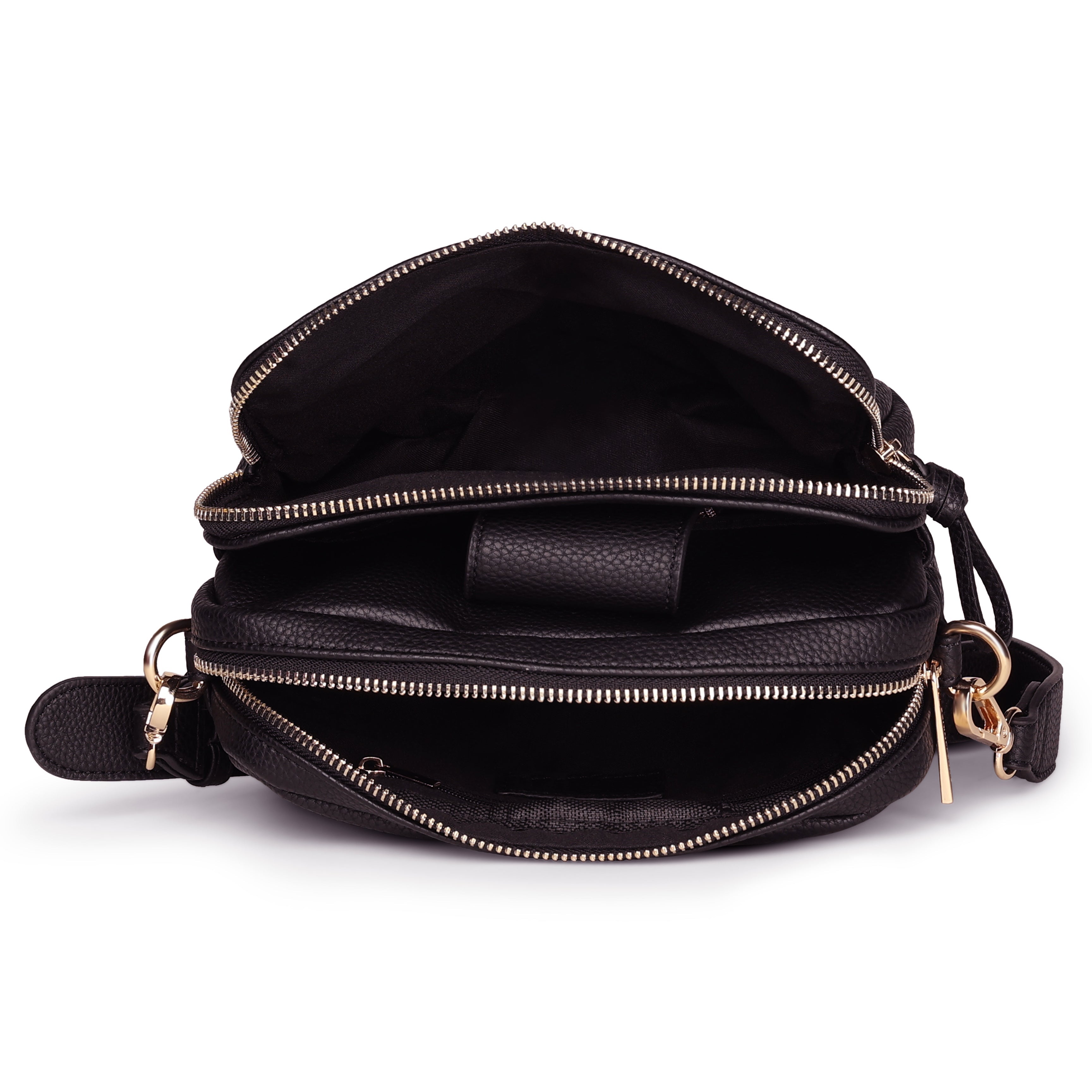 Women's Black Functional Cross-Body Bag