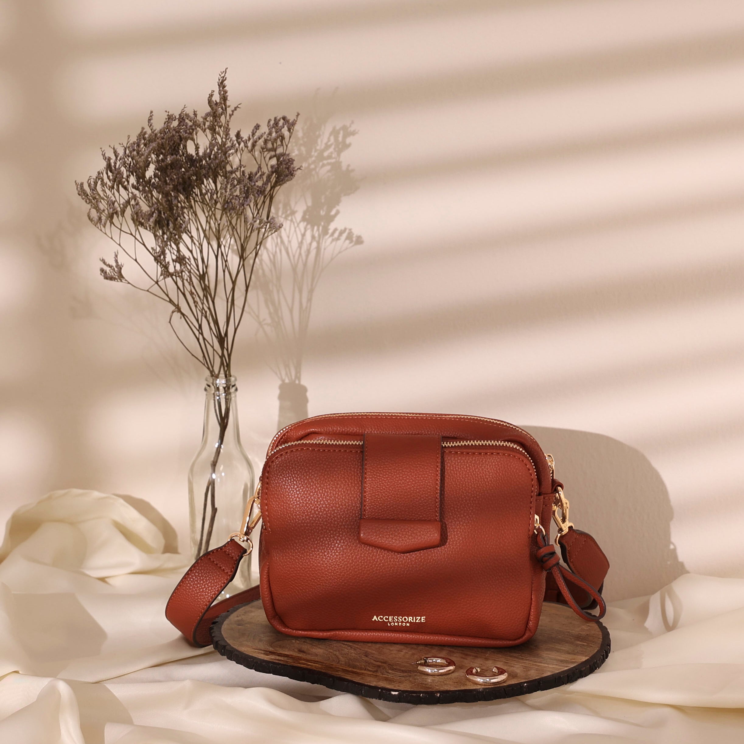 Rust Functional Cross-Body Bag Black