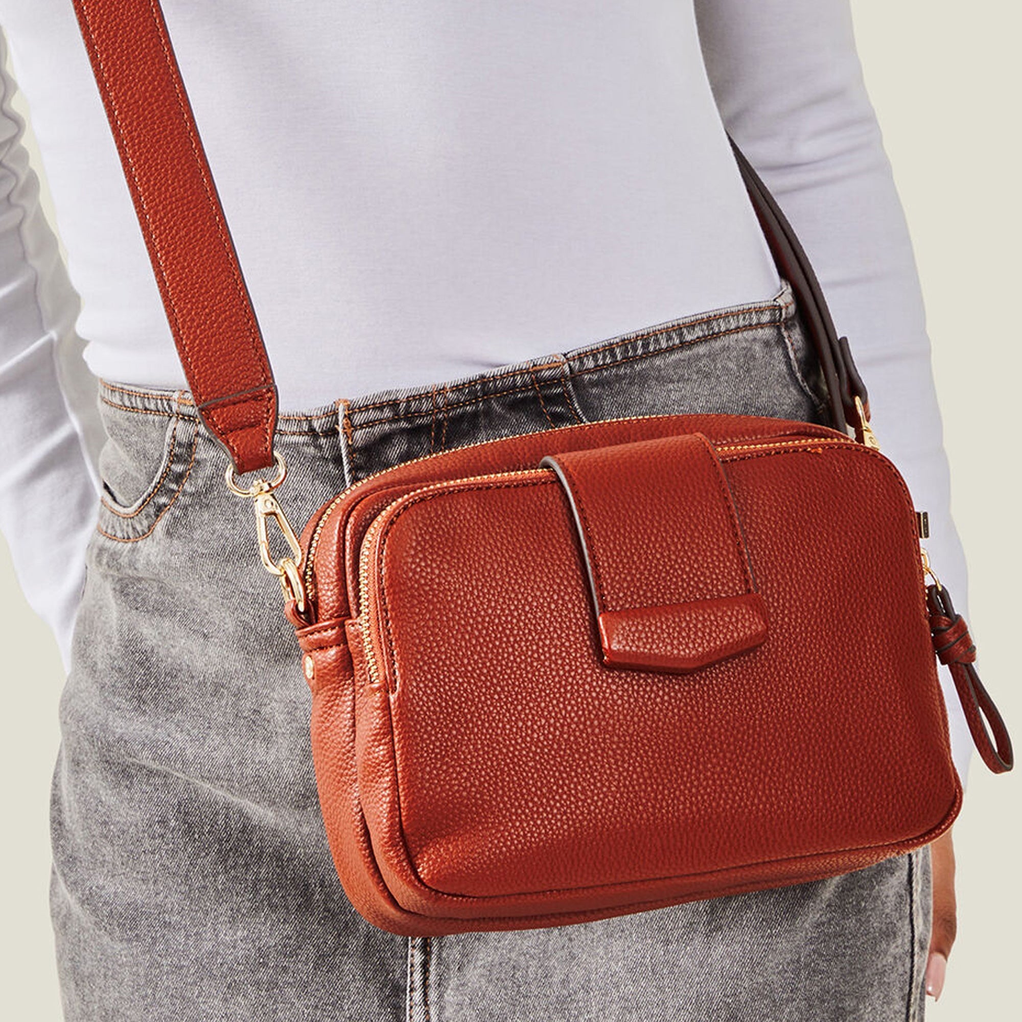 Rust Functional Cross-Body Bag Black