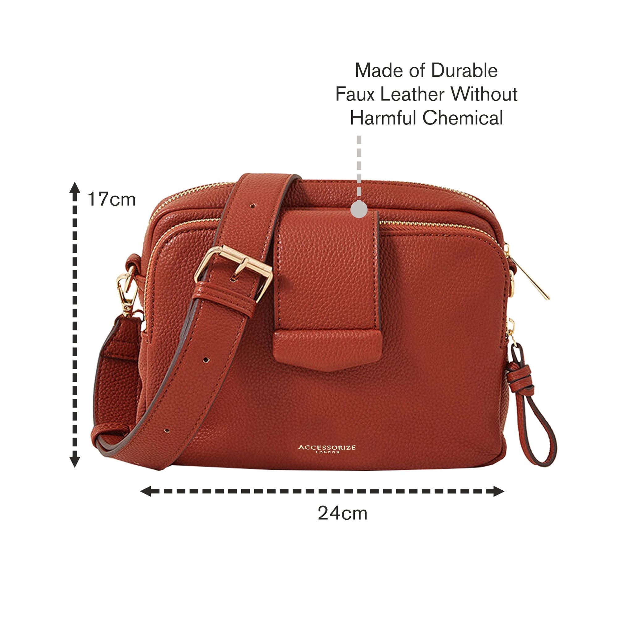 Rust Functional Cross-Body Bag Black