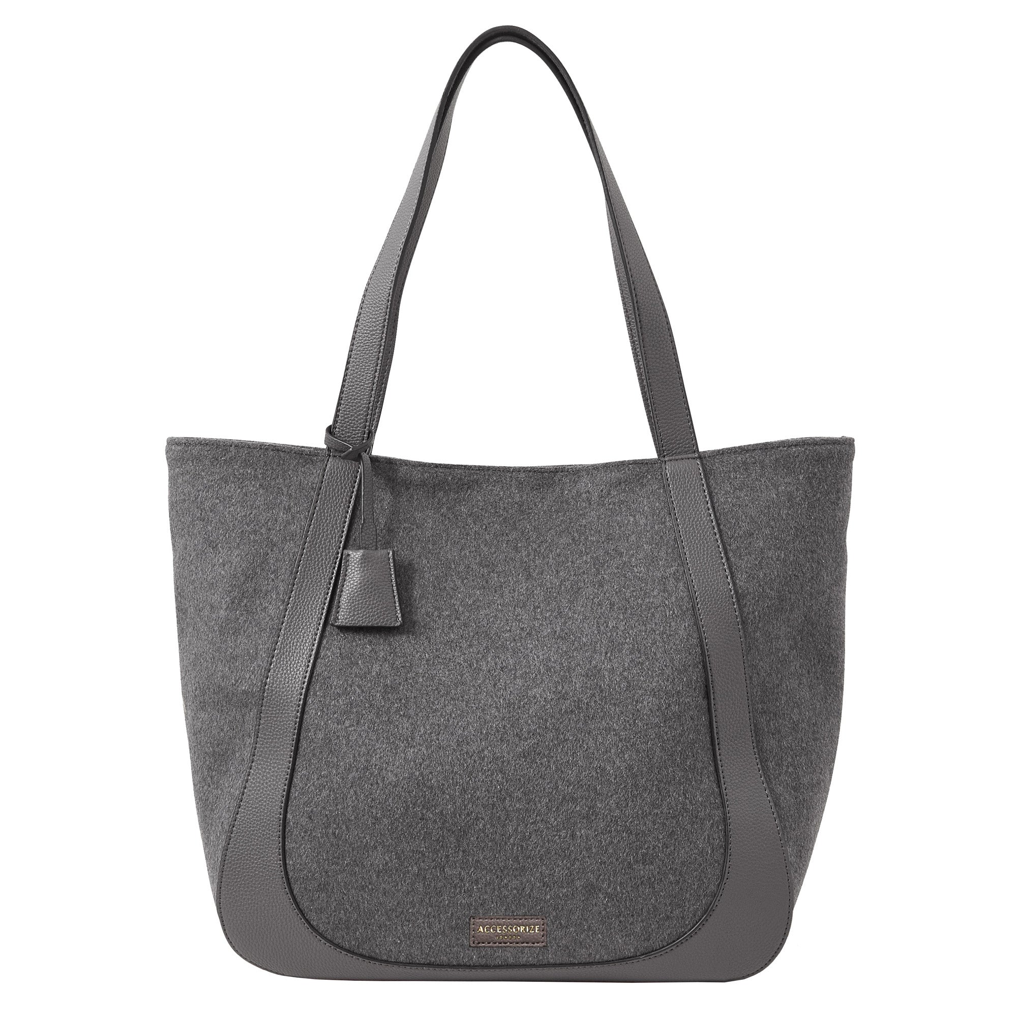 Women's Grey Felt Shoulder Bag