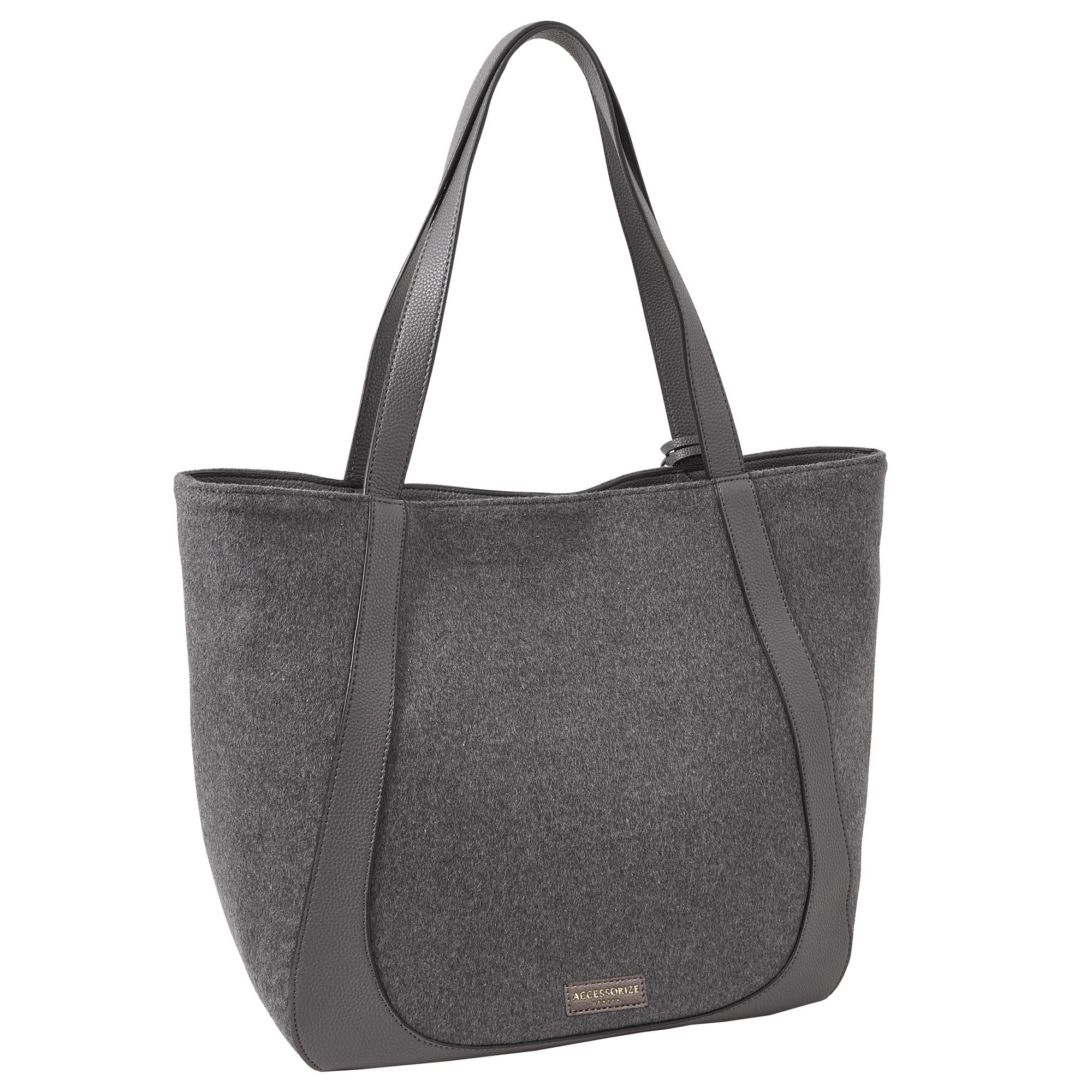 Women's Grey Felt Shoulder Bag