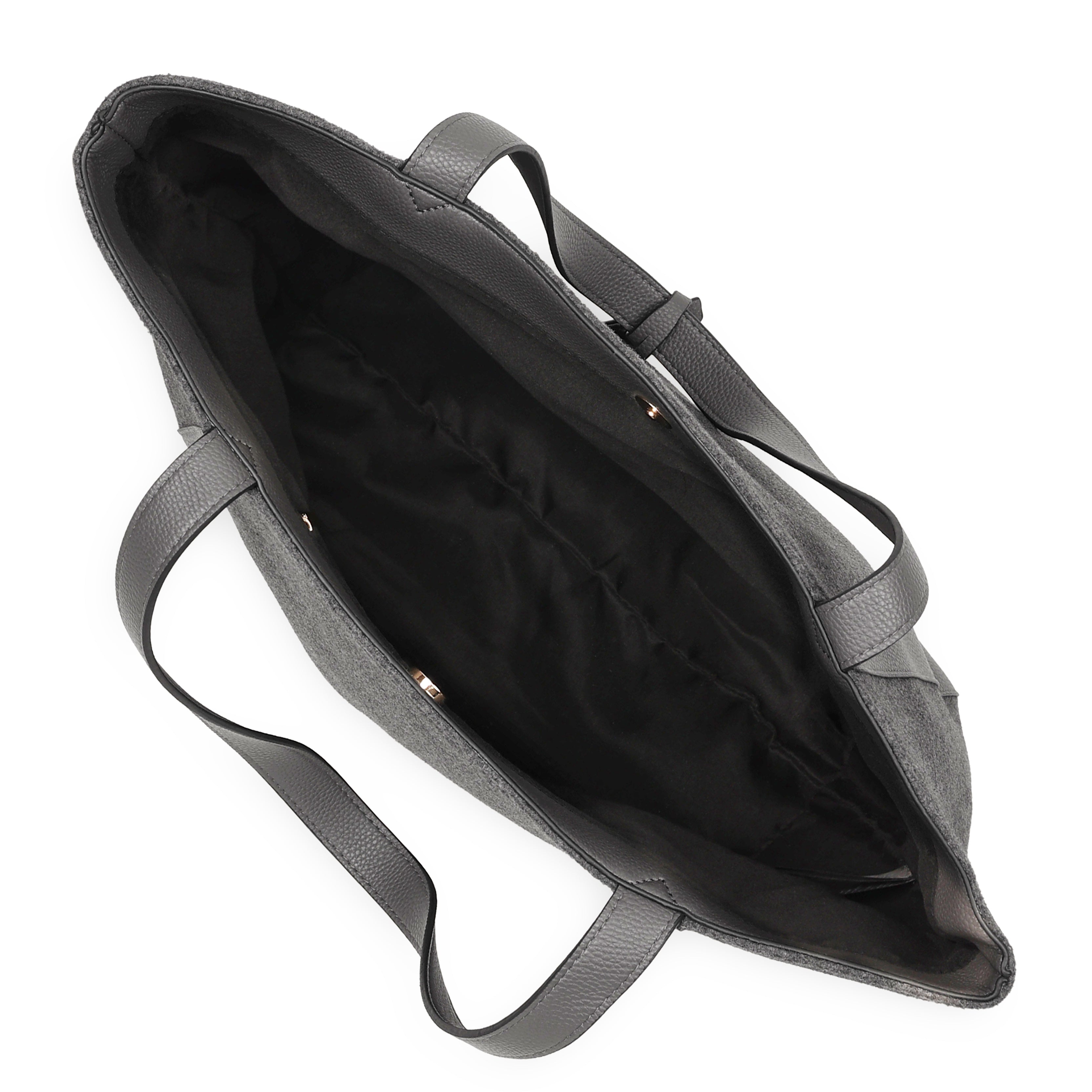 Women's Grey Felt Shoulder Bag