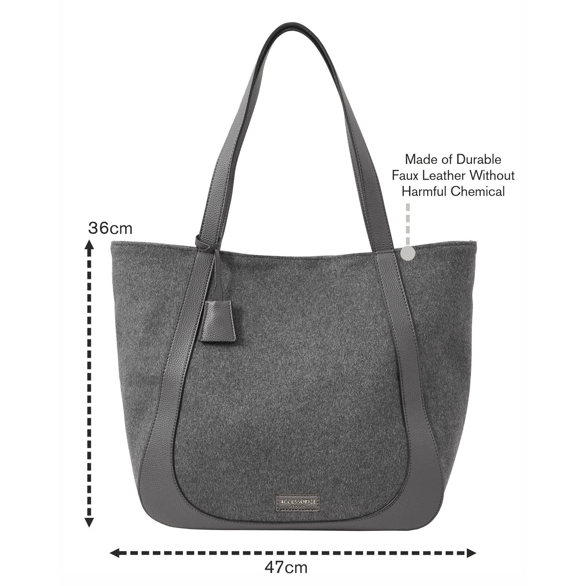 Women's Grey Felt Shoulder Bag