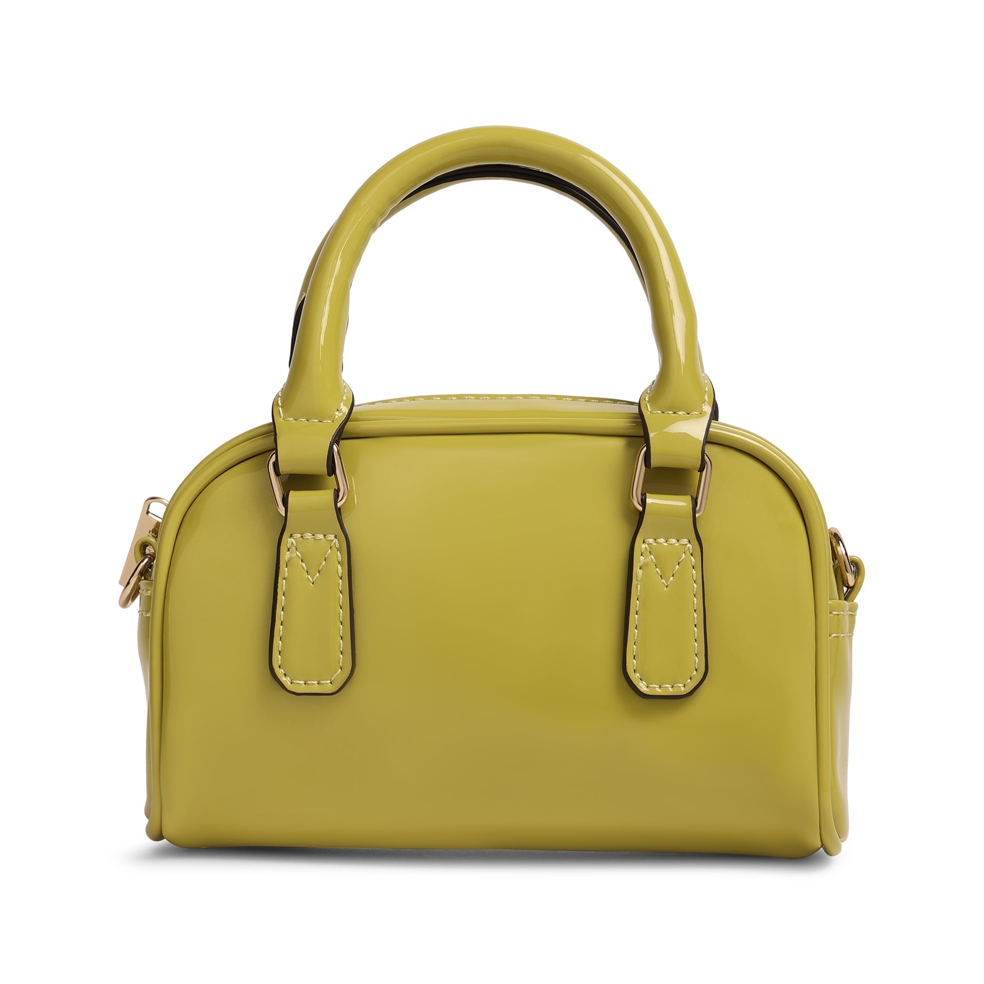 Lime Small Patent Bowler Bag
