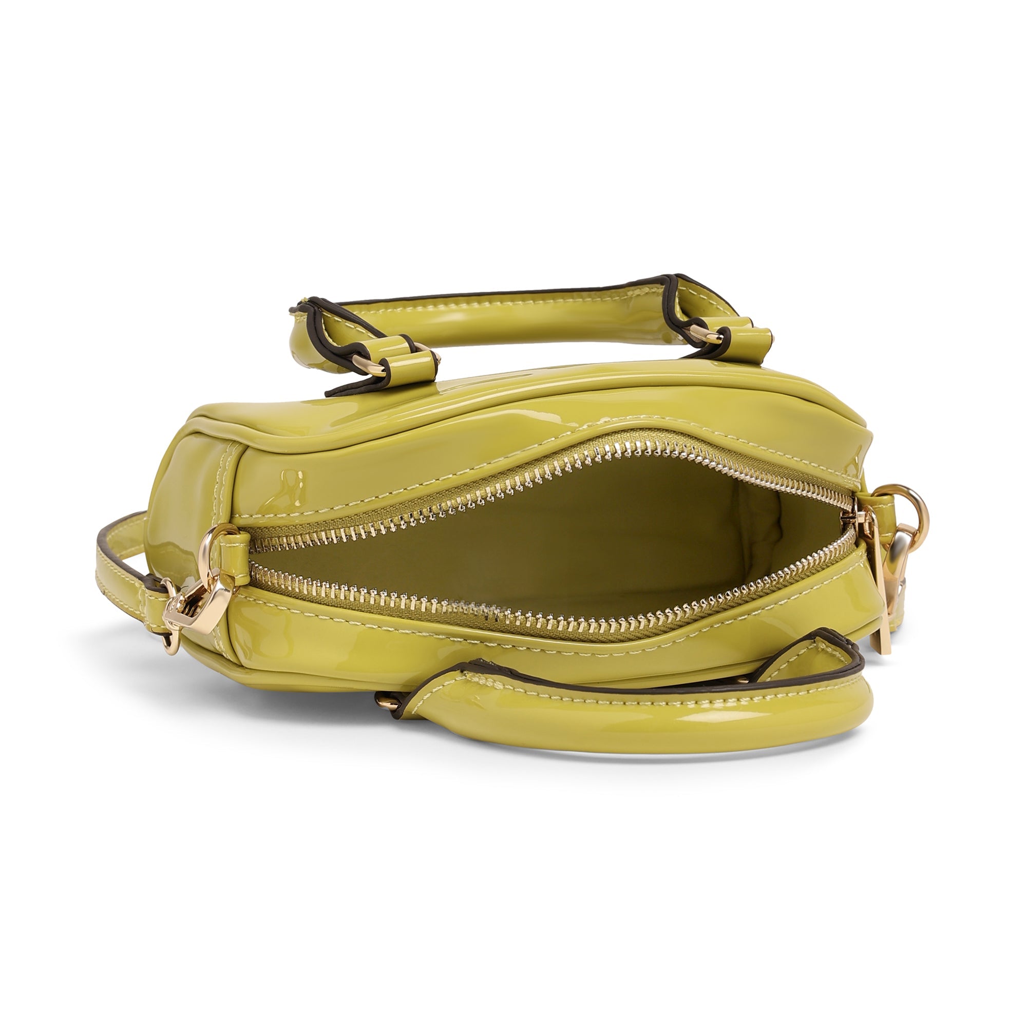 Lime Small Patent Bowler Bag