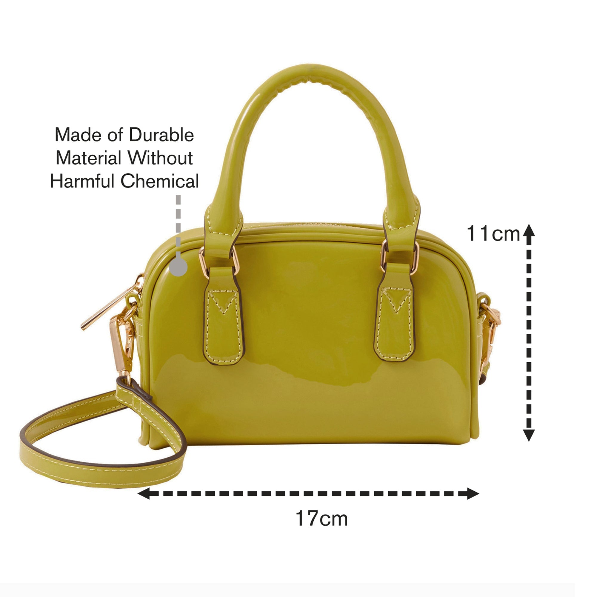 Lime Small Patent Bowler Bag