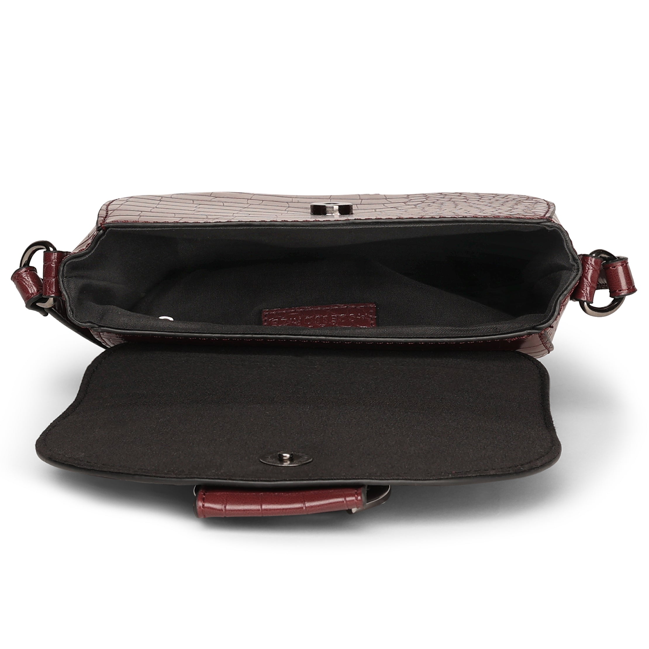 Burgundy Detail Saddle Bag