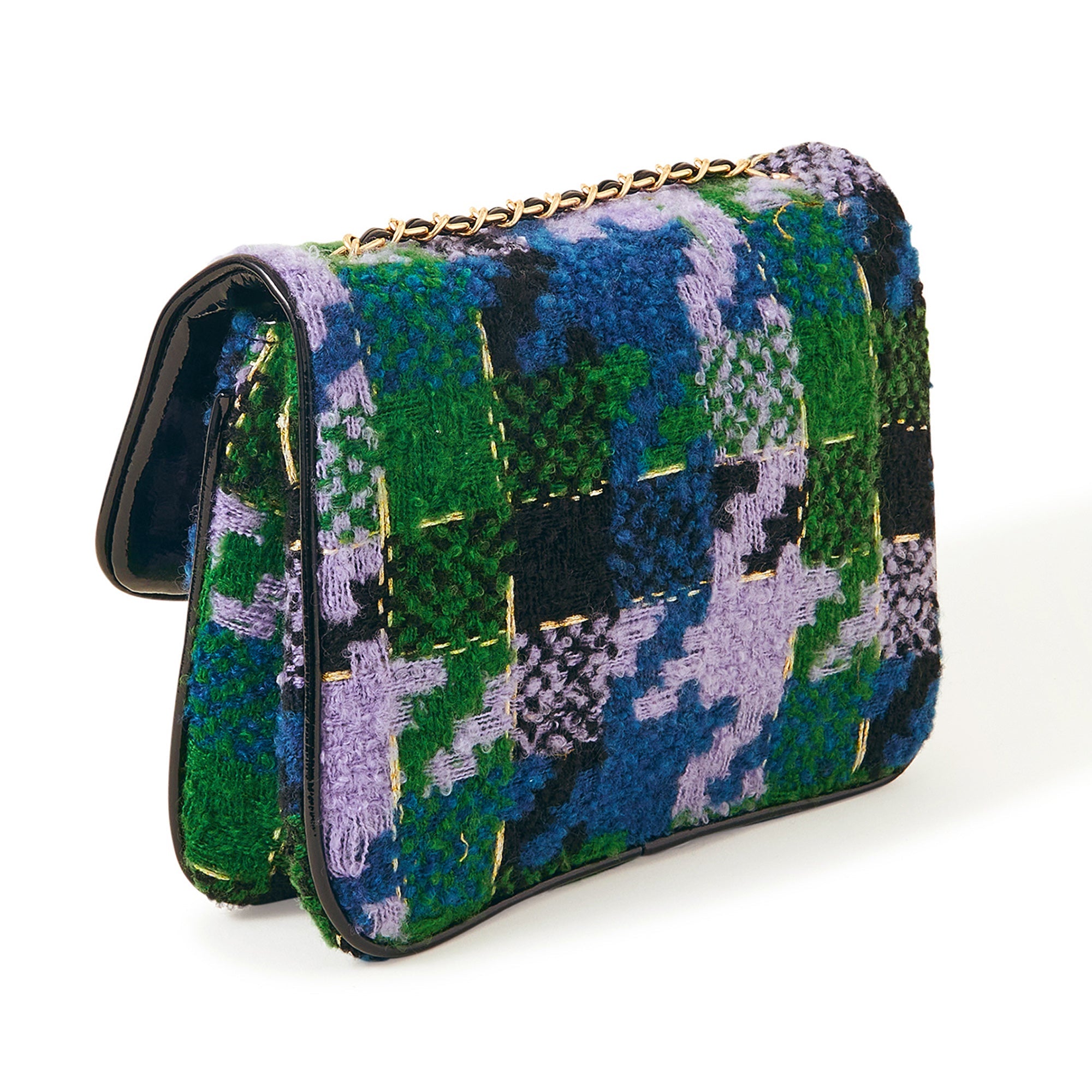 Accessorize London Women's Green Tweed Cross Body Bag