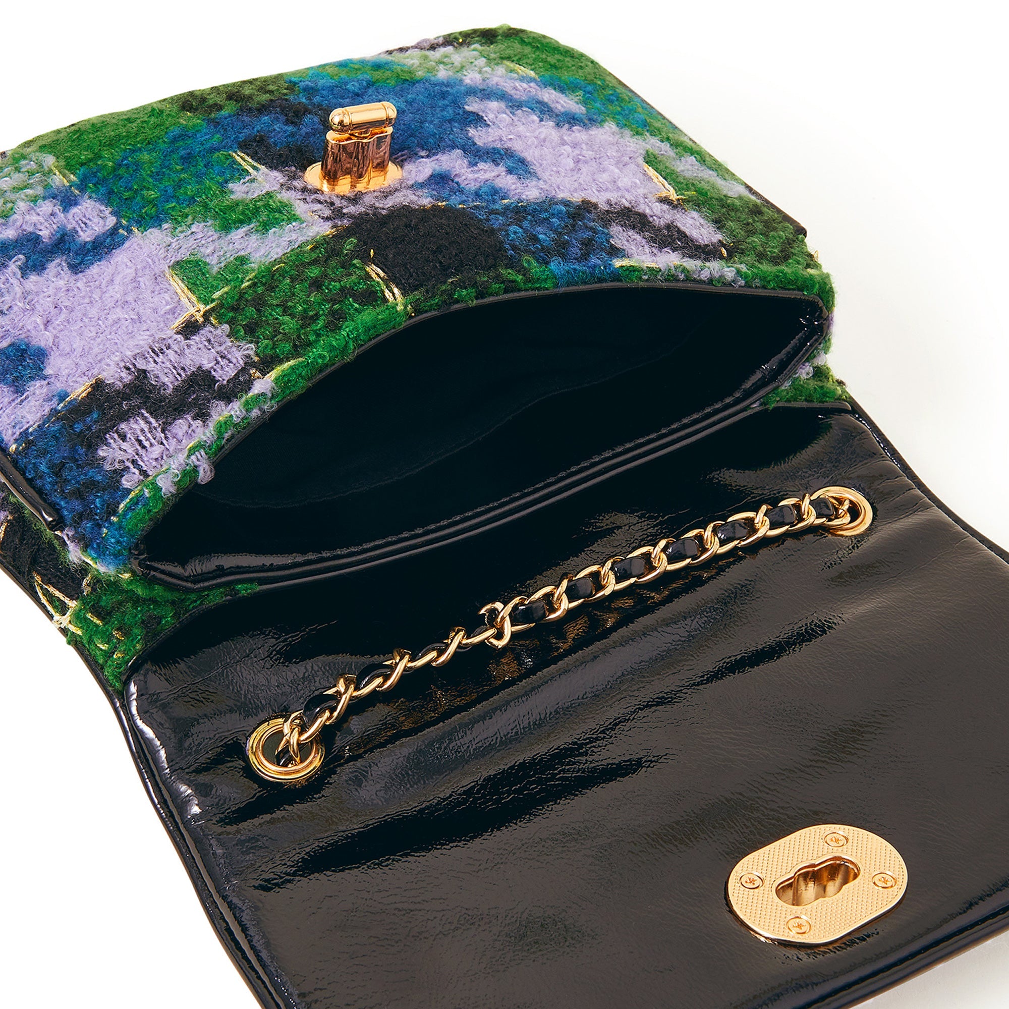 Accessorize London Women's Green Tweed Cross Body Bag