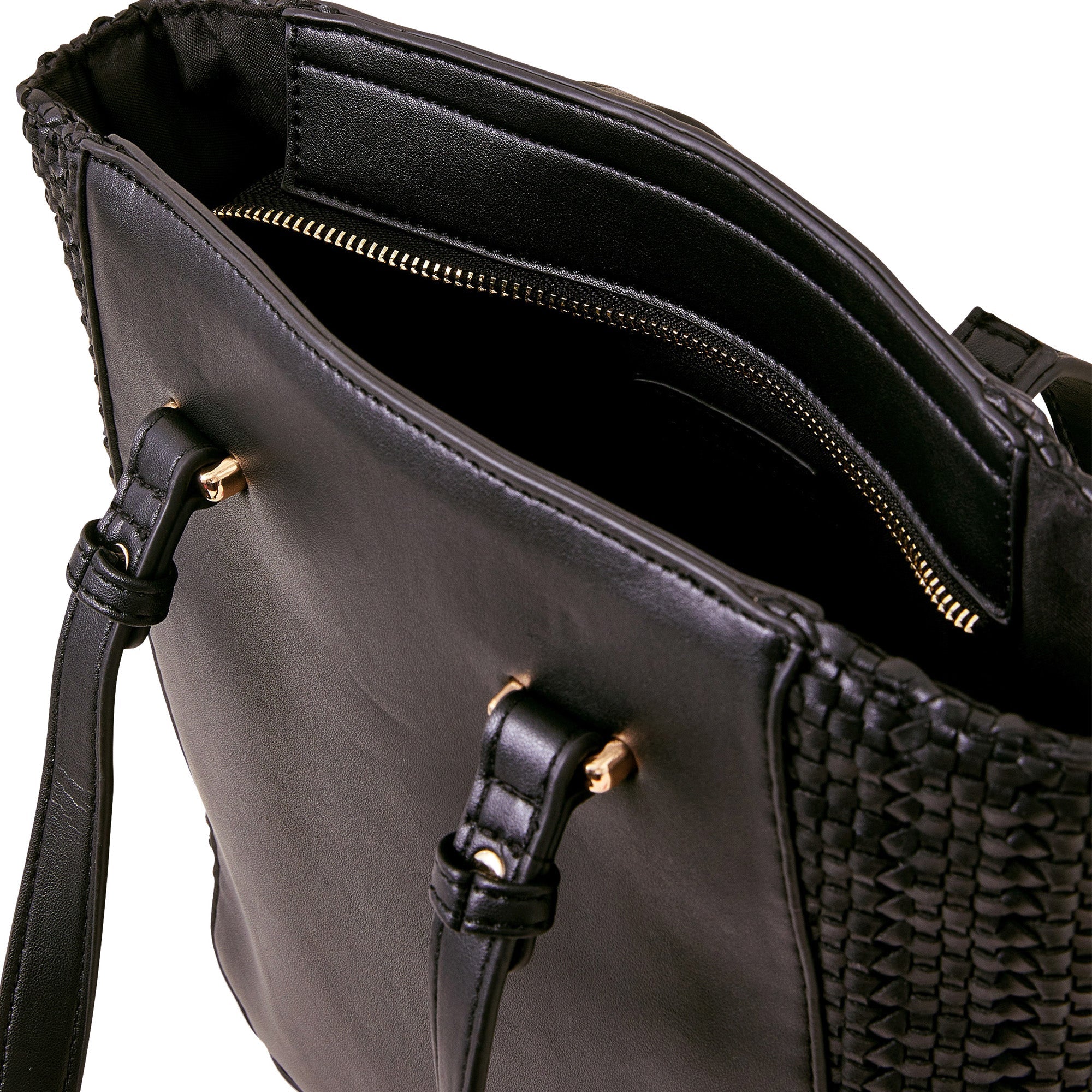 Black Woven Handheld Bag