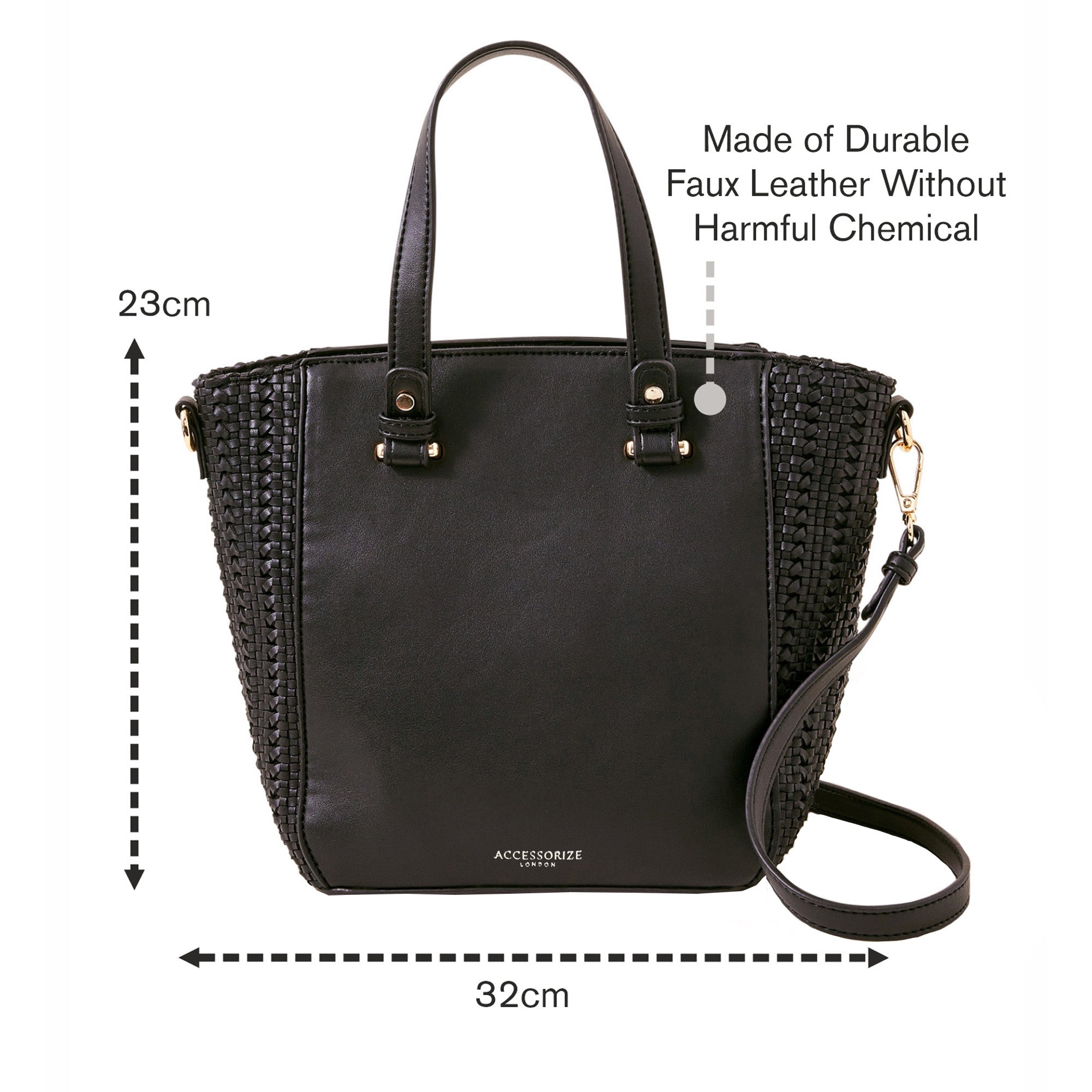 Black Woven Handheld Bag