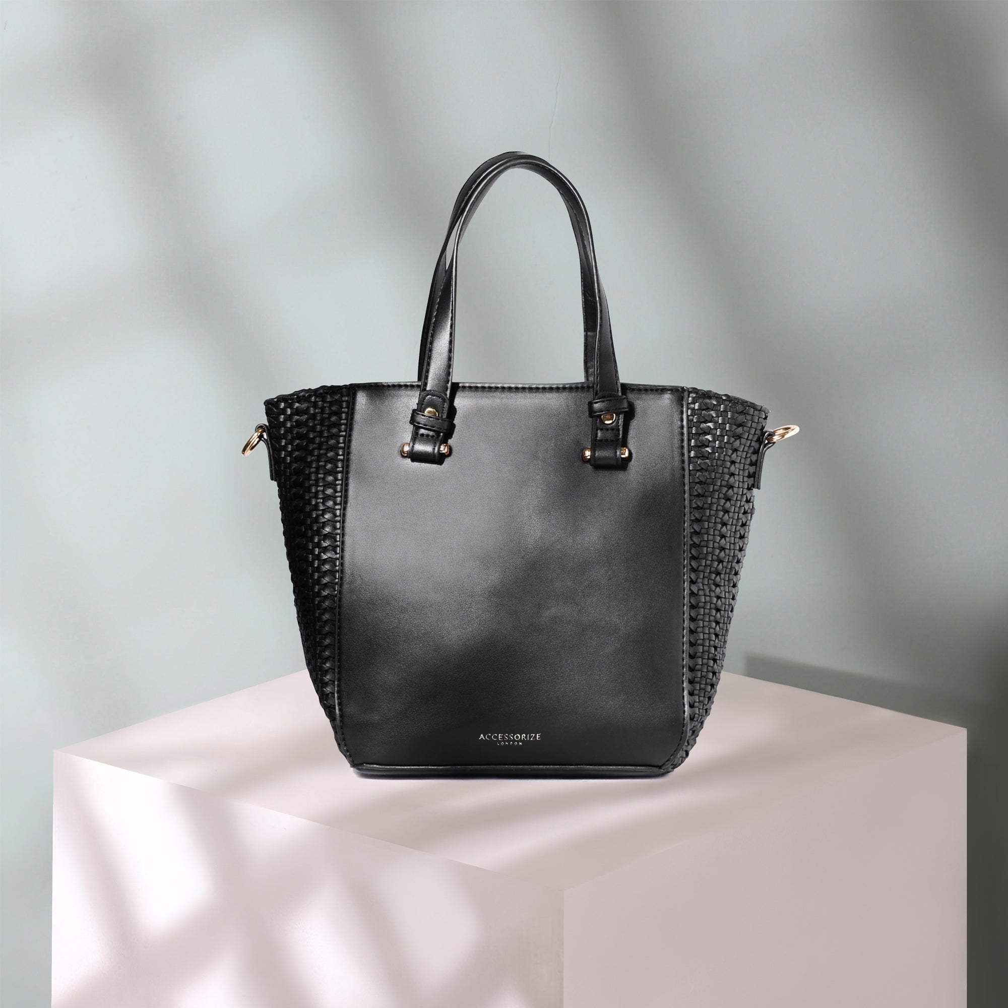 Black Woven Handheld Bag