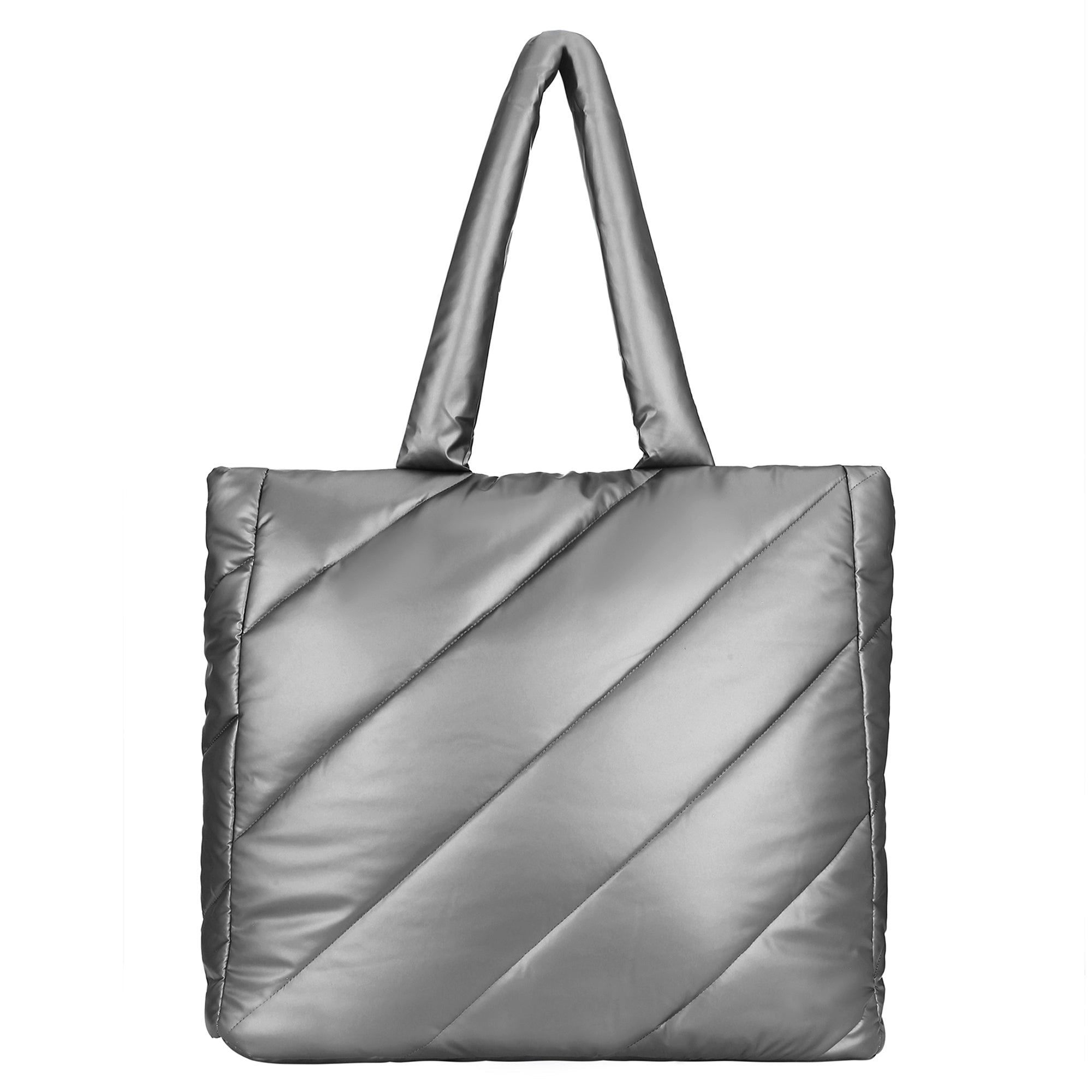 Silver Metallic Tote Bag