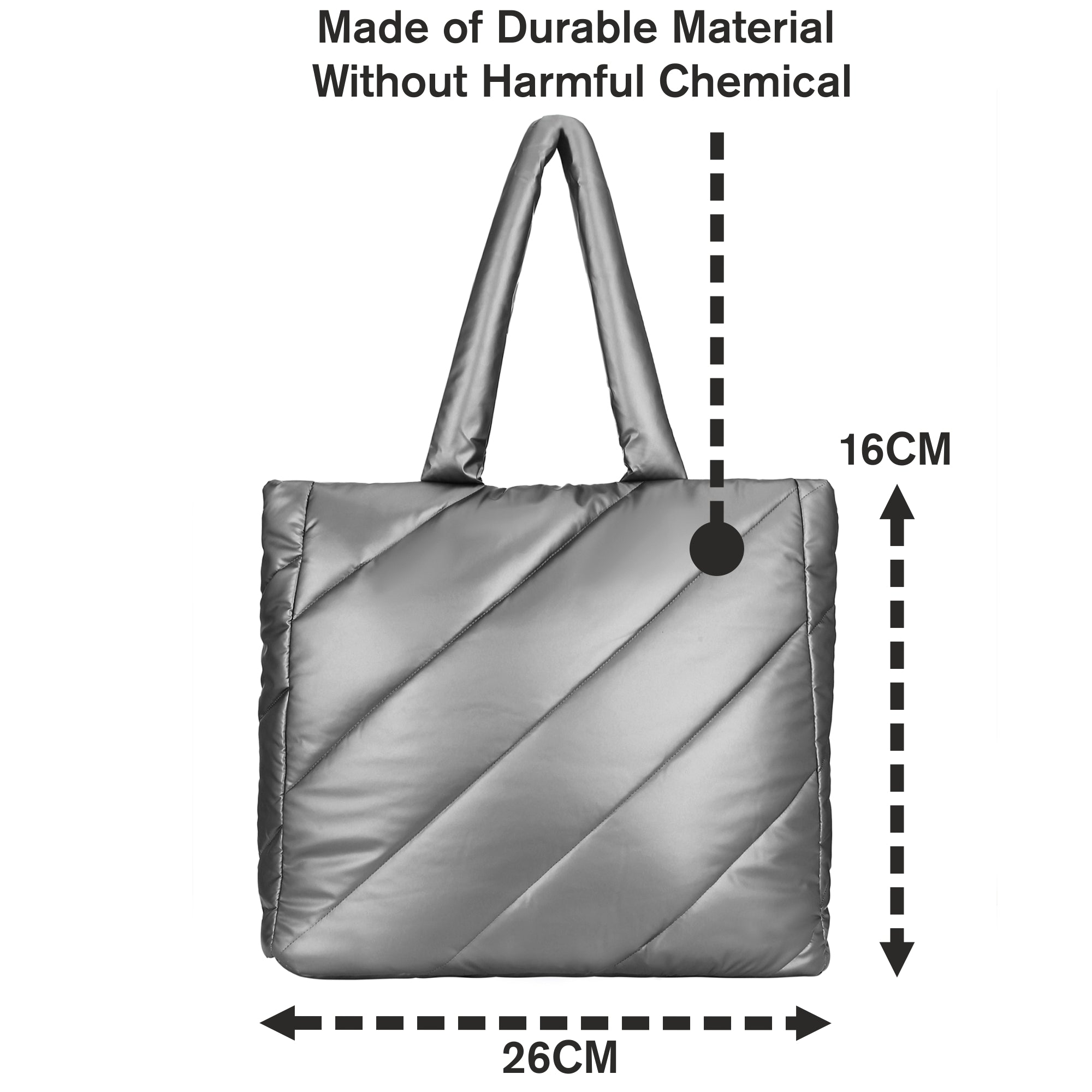 Silver Metallic Tote Bag