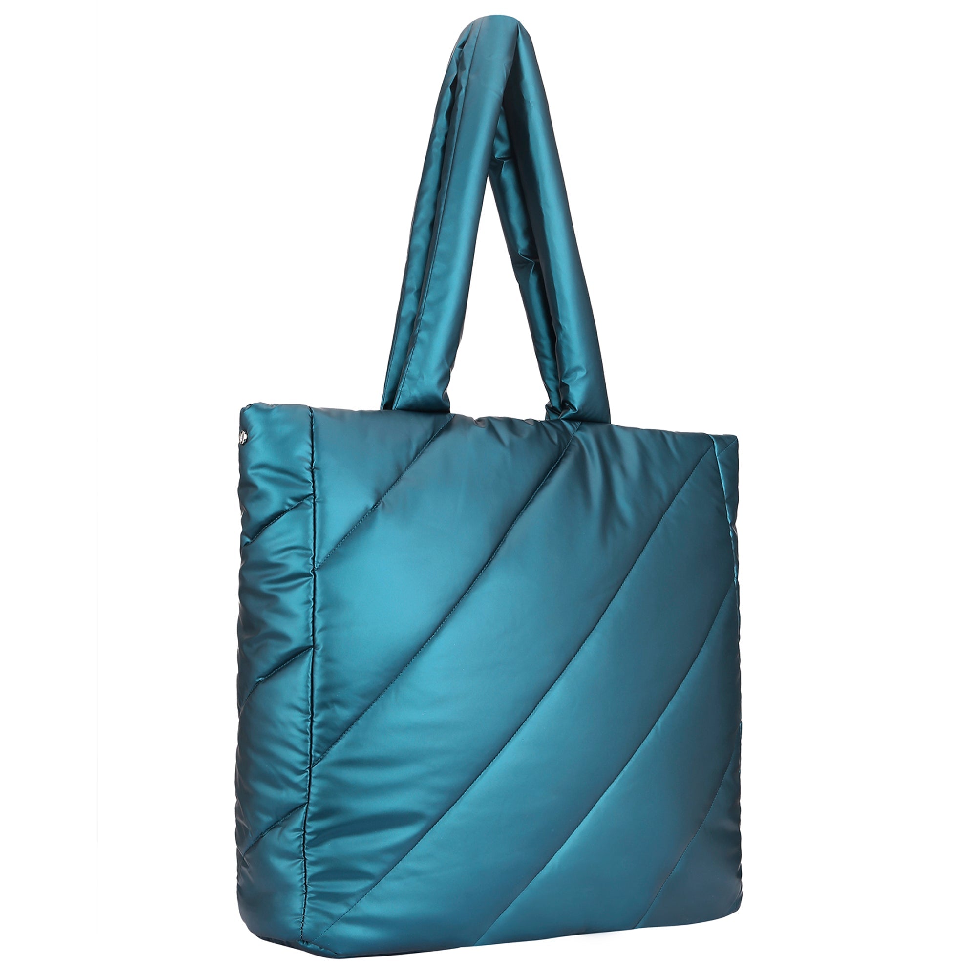 Teal Metallic Tote Bag